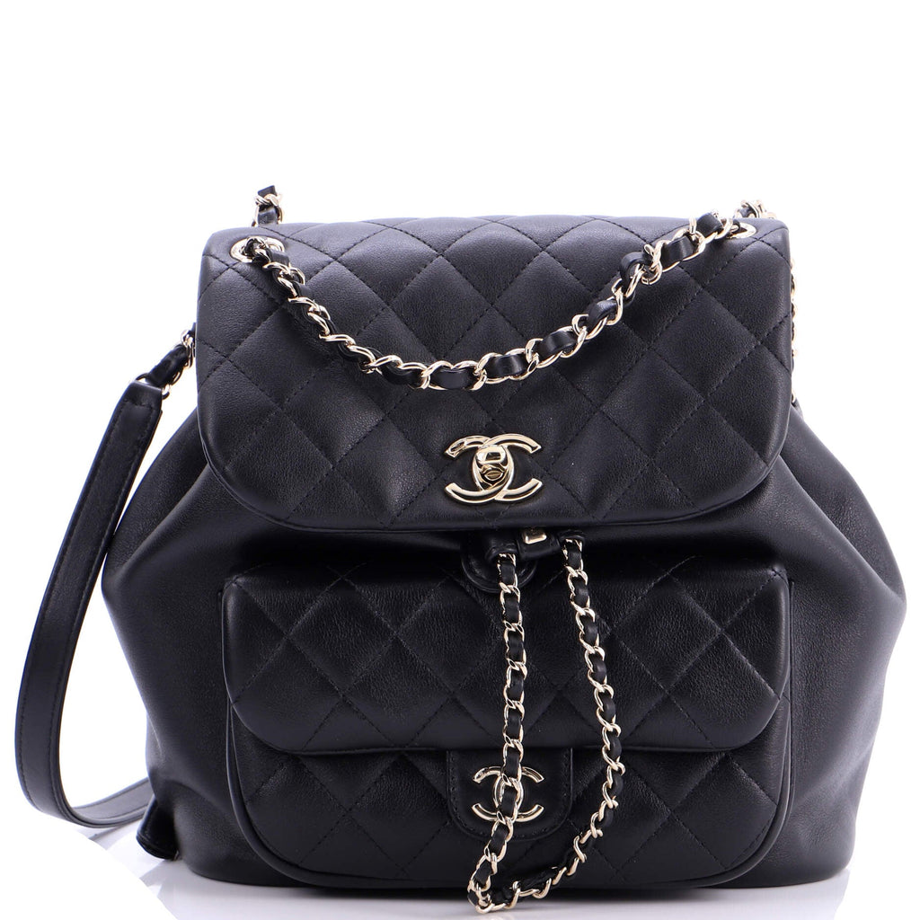 Duma Drawstring Backpack Quilted Leather Large