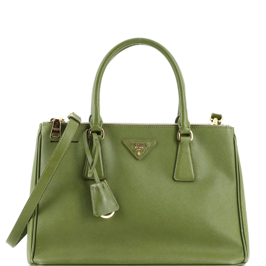Double Zip Lux Tote Saffiano Leather Small