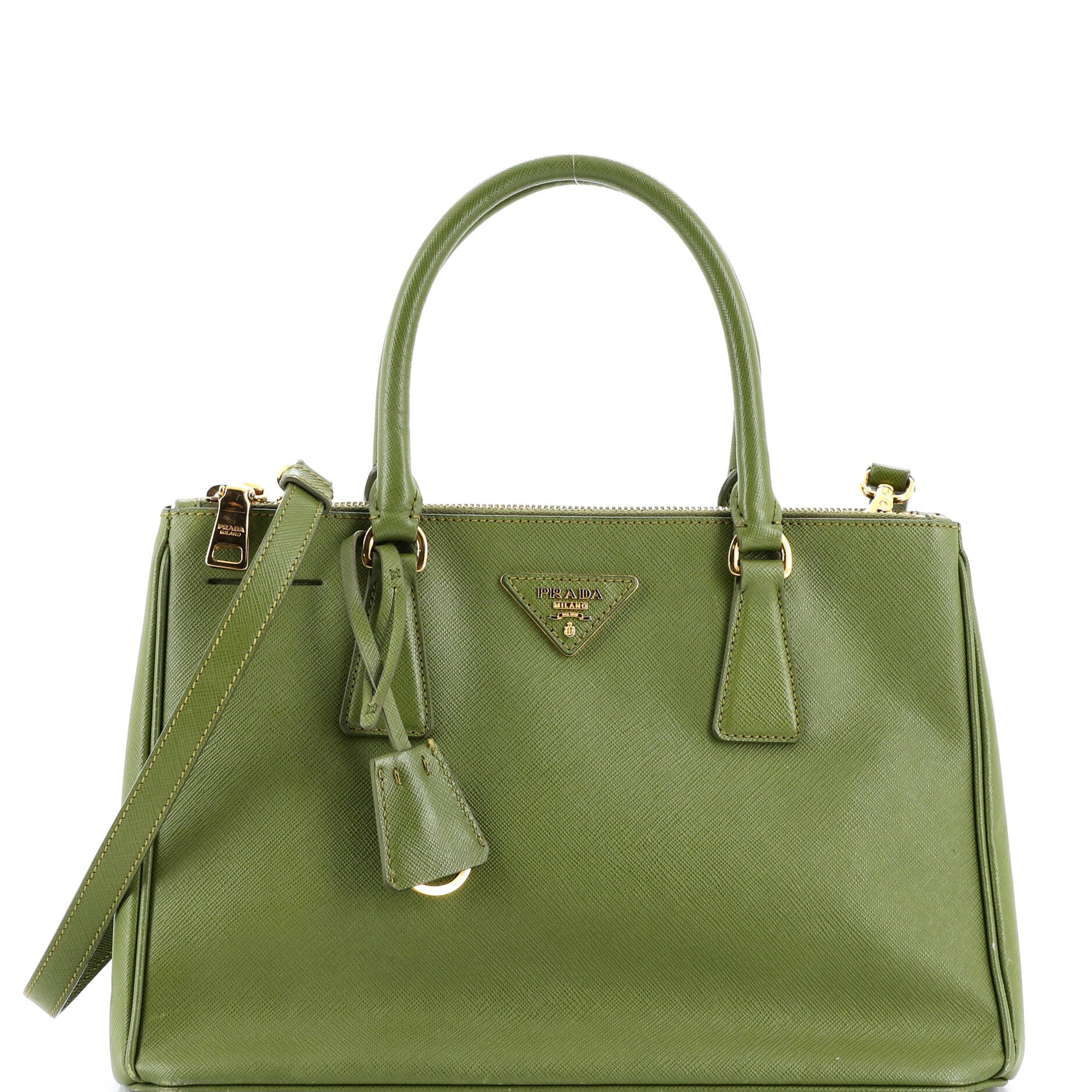 Double Zip Lux Tote Saffiano Leather Small