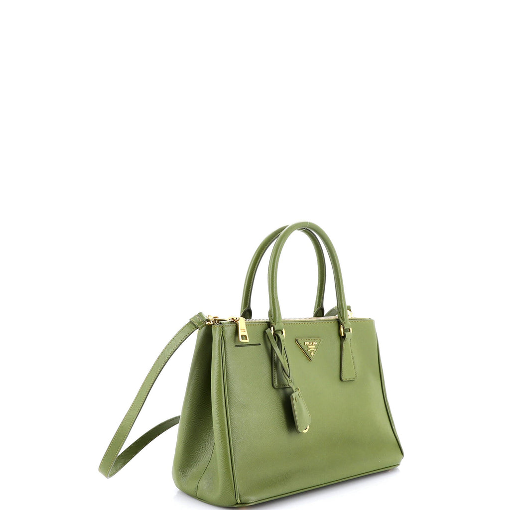 Double Zip Lux Tote Saffiano Leather Small
