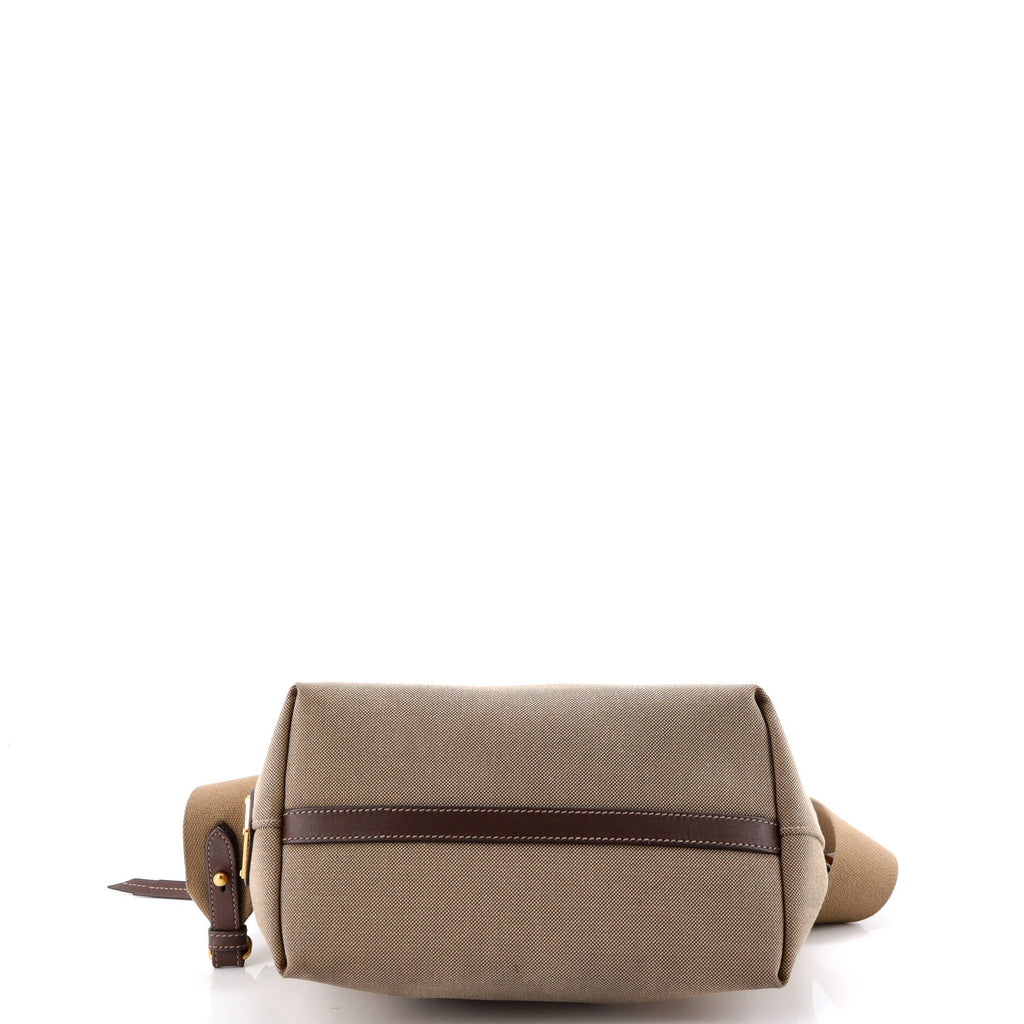 Logo Convertible Zip Tote Canvas with Leather Small