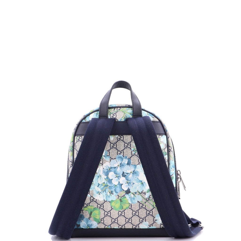 Zip Pocket Backpack Blooms Print GG Coated Canvas Small