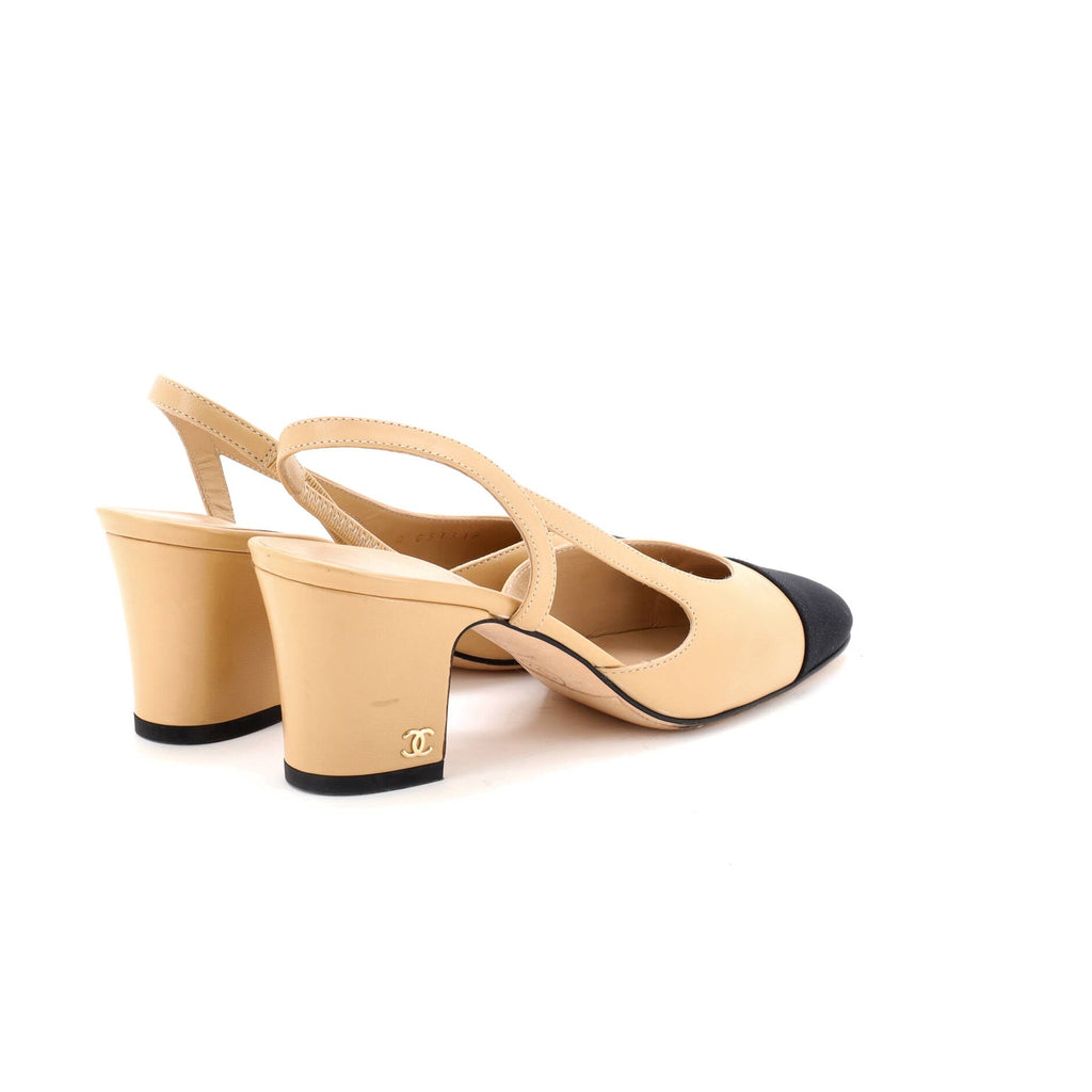 Women’s Cap Toe Slingback Pumps Leather