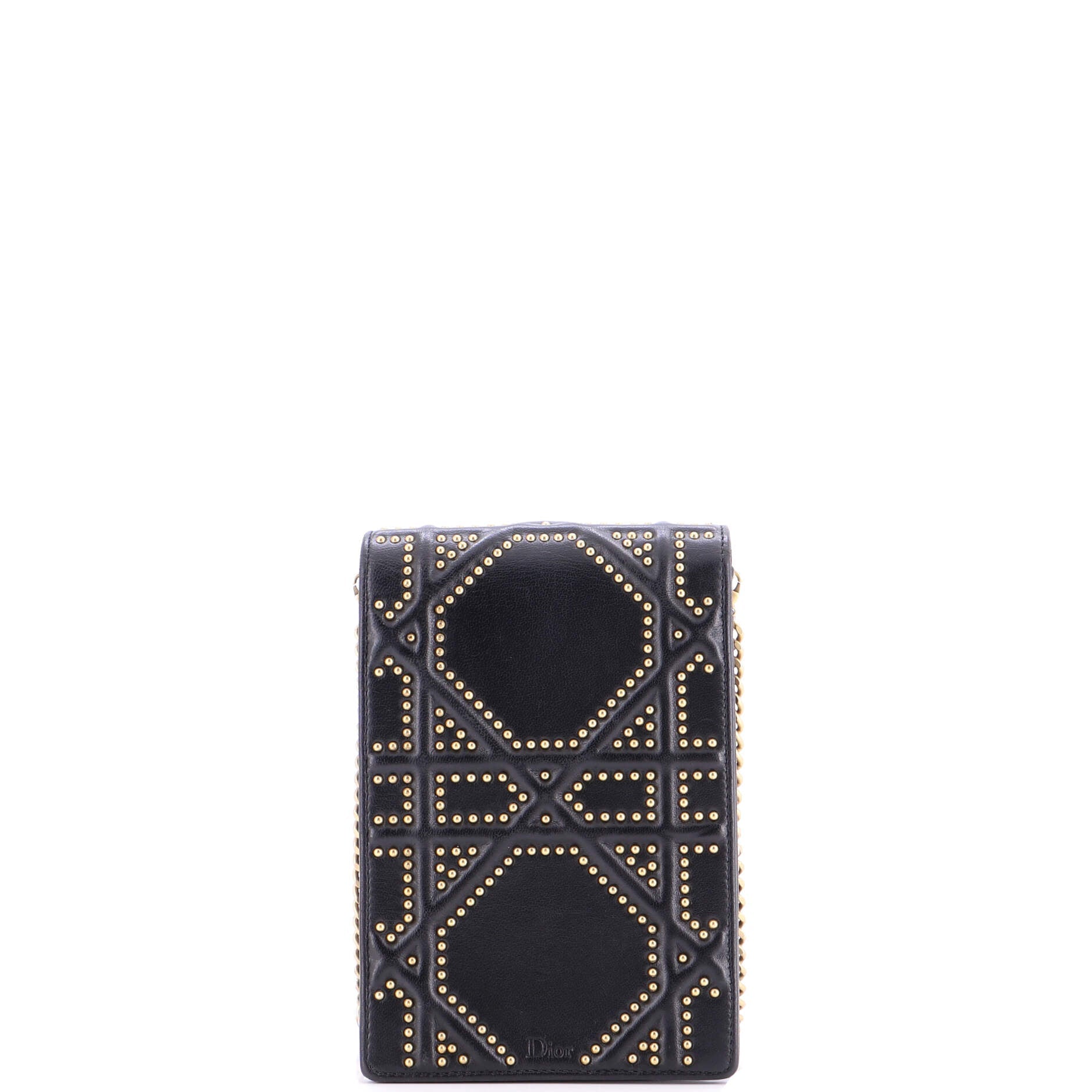 Diorama Vertical Clutch on Chain Studded Leather