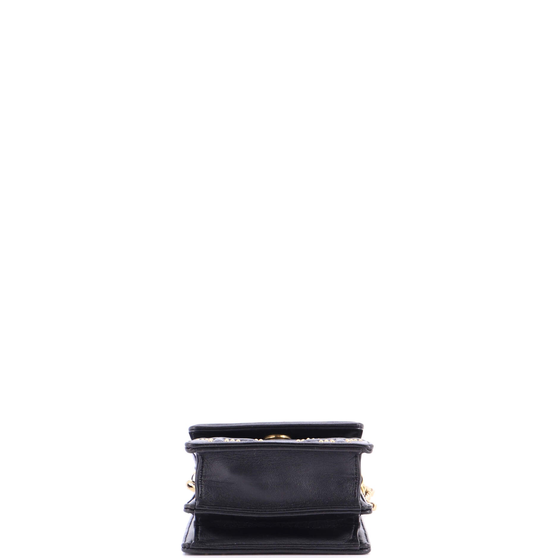 Diorama Vertical Clutch on Chain Studded Leather