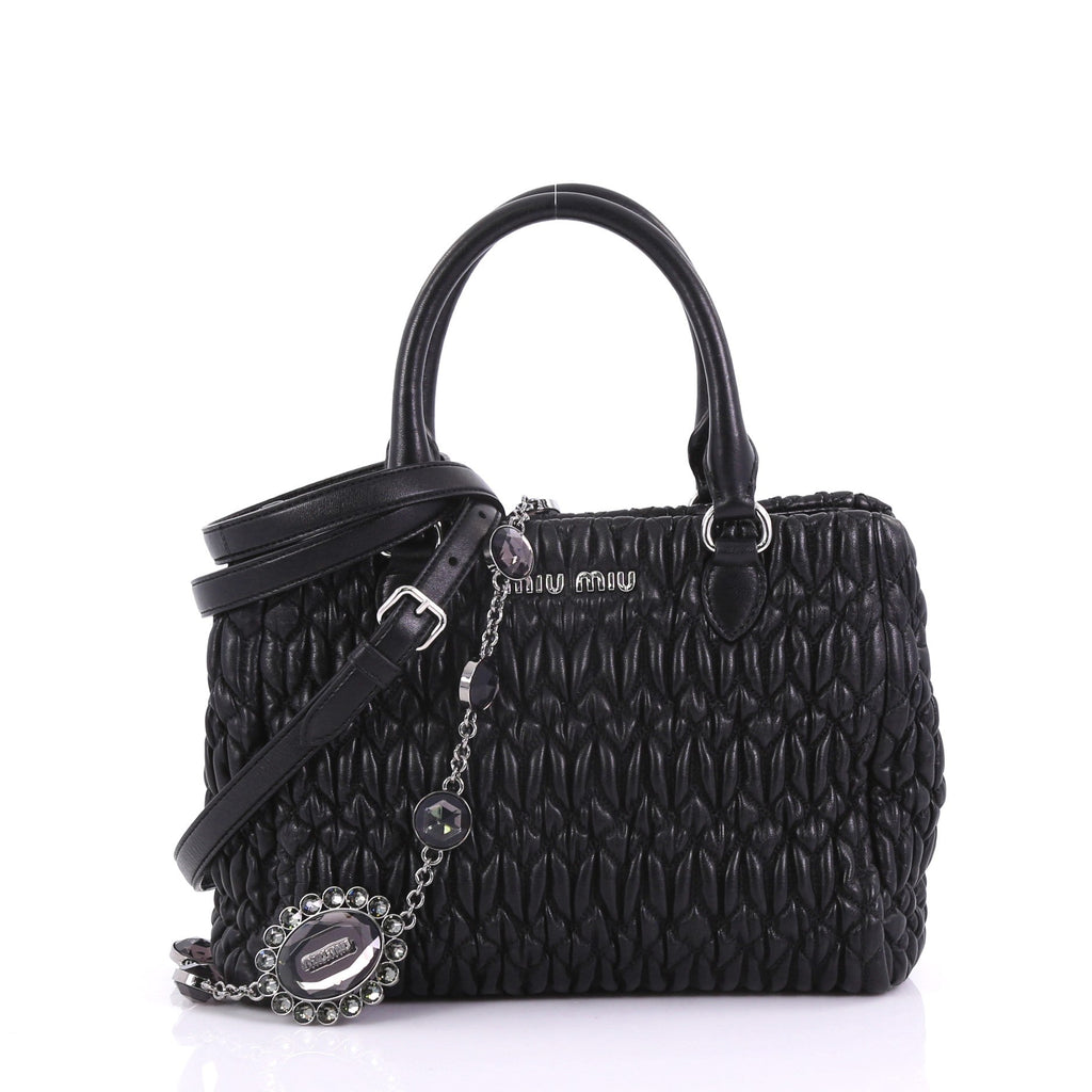 Crystal Convertible Tote Matelasse Leather Mini