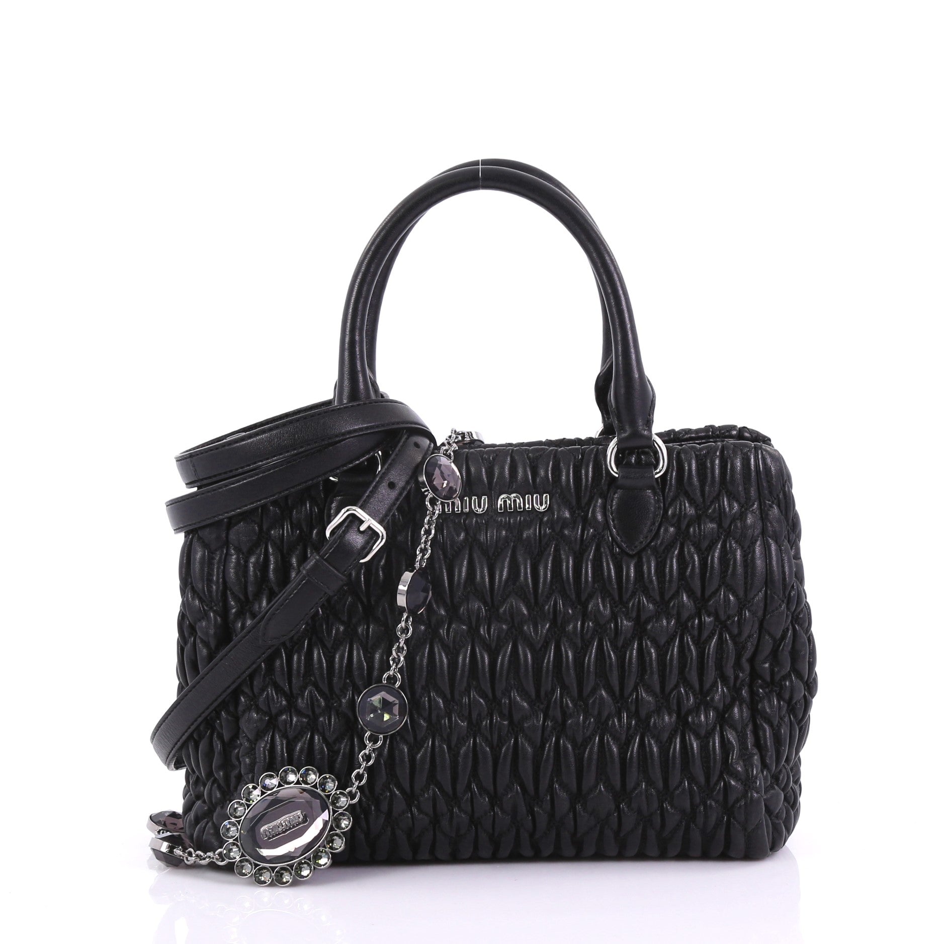 Crystal Convertible Tote Matelasse Leather Mini