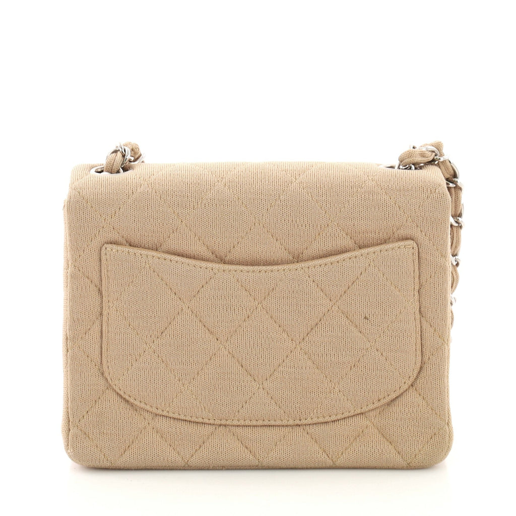 Vintage Square Classic Single Flap Bag Quilted Jersey Mini