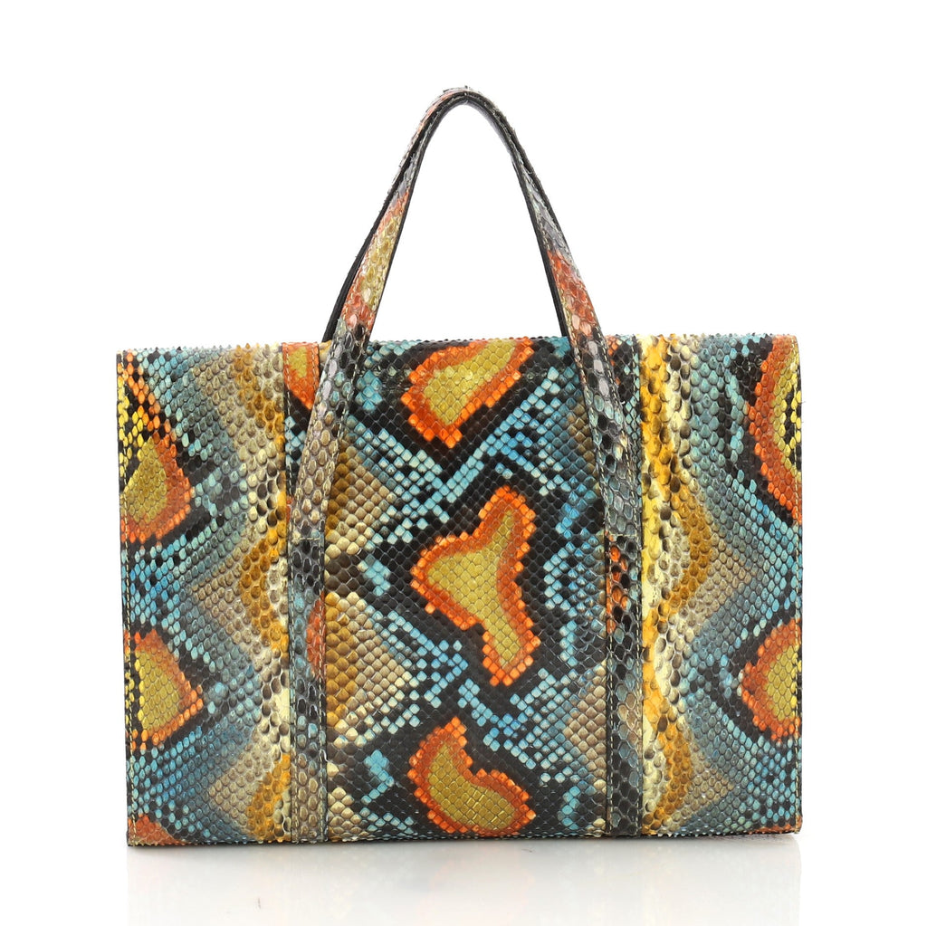 CC Flat Handle Bag Python Mini