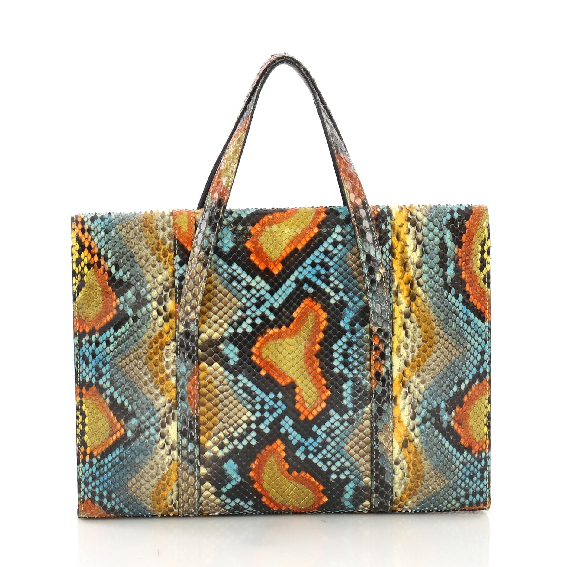 CC Flat Handle Bag Python Mini