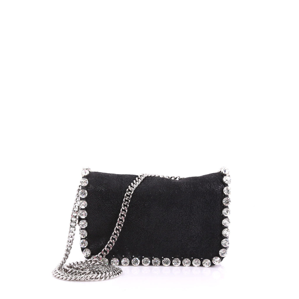Falabella Flap Crossbody Bag Crystal Embellished Shaggy Deer Mini