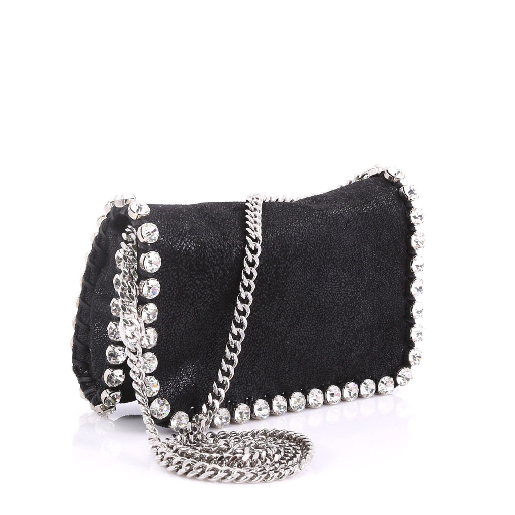 Falabella Flap Crossbody Bag Crystal Embellished Shaggy Deer Mini