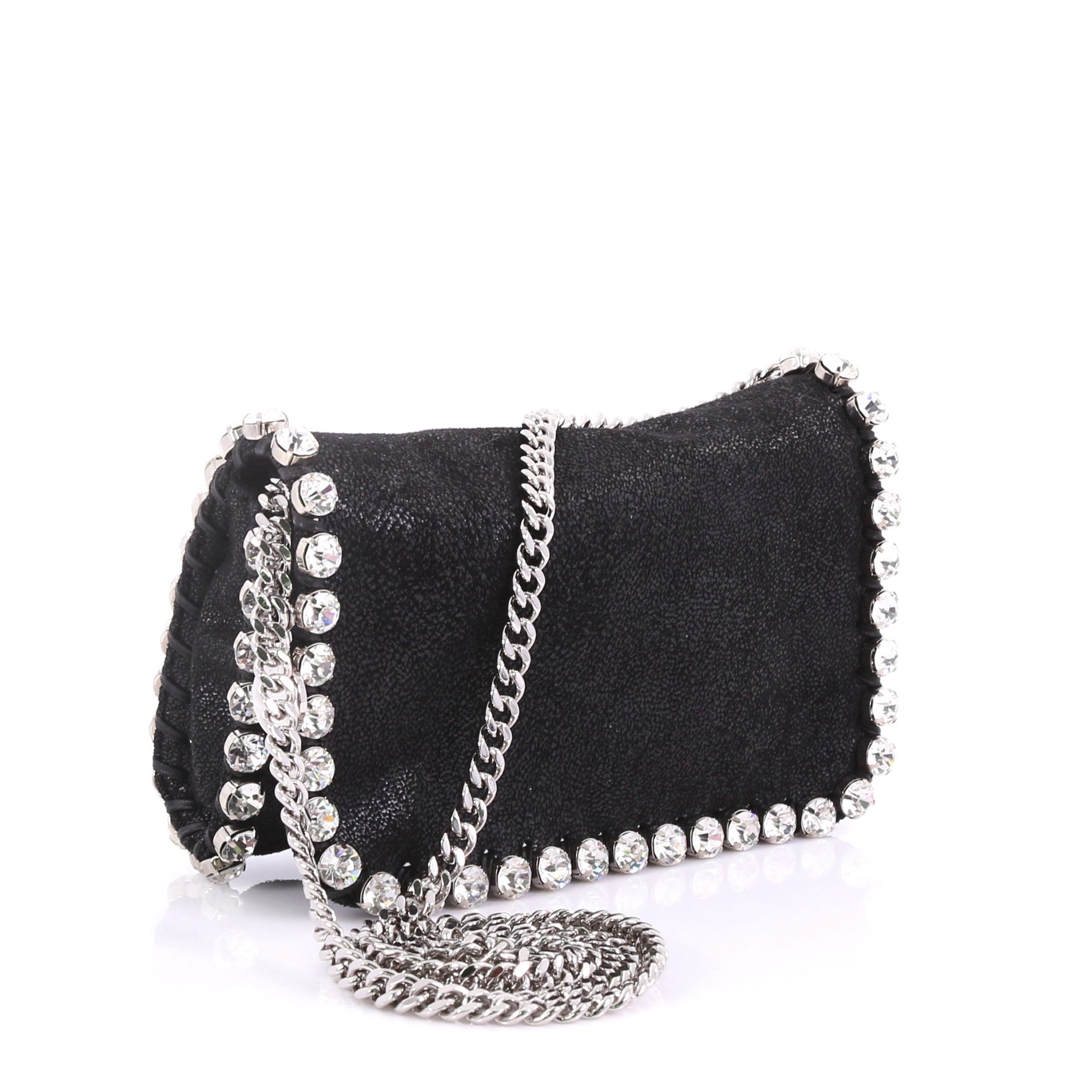 Falabella Flap Crossbody Bag Crystal Embellished Shaggy Deer Mini