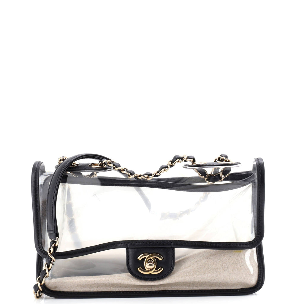 Sand By The Sea Flap Bag PVC with Lambskin Medium