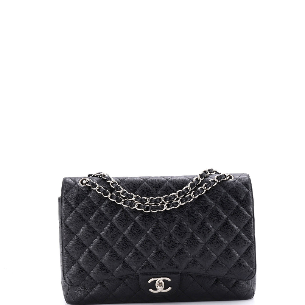 Classic Double Flap Bag Quilted Caviar Maxi