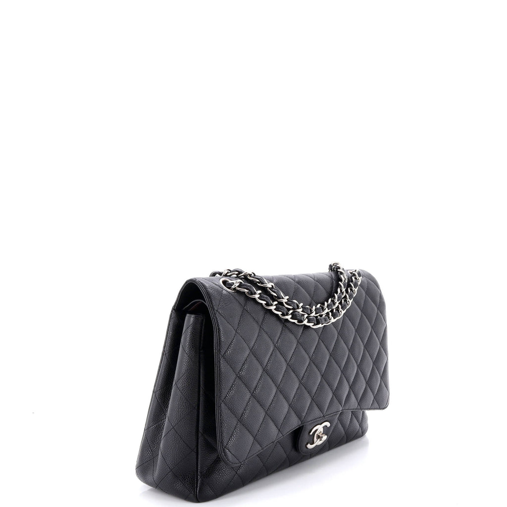 Classic Double Flap Bag Quilted Caviar Maxi