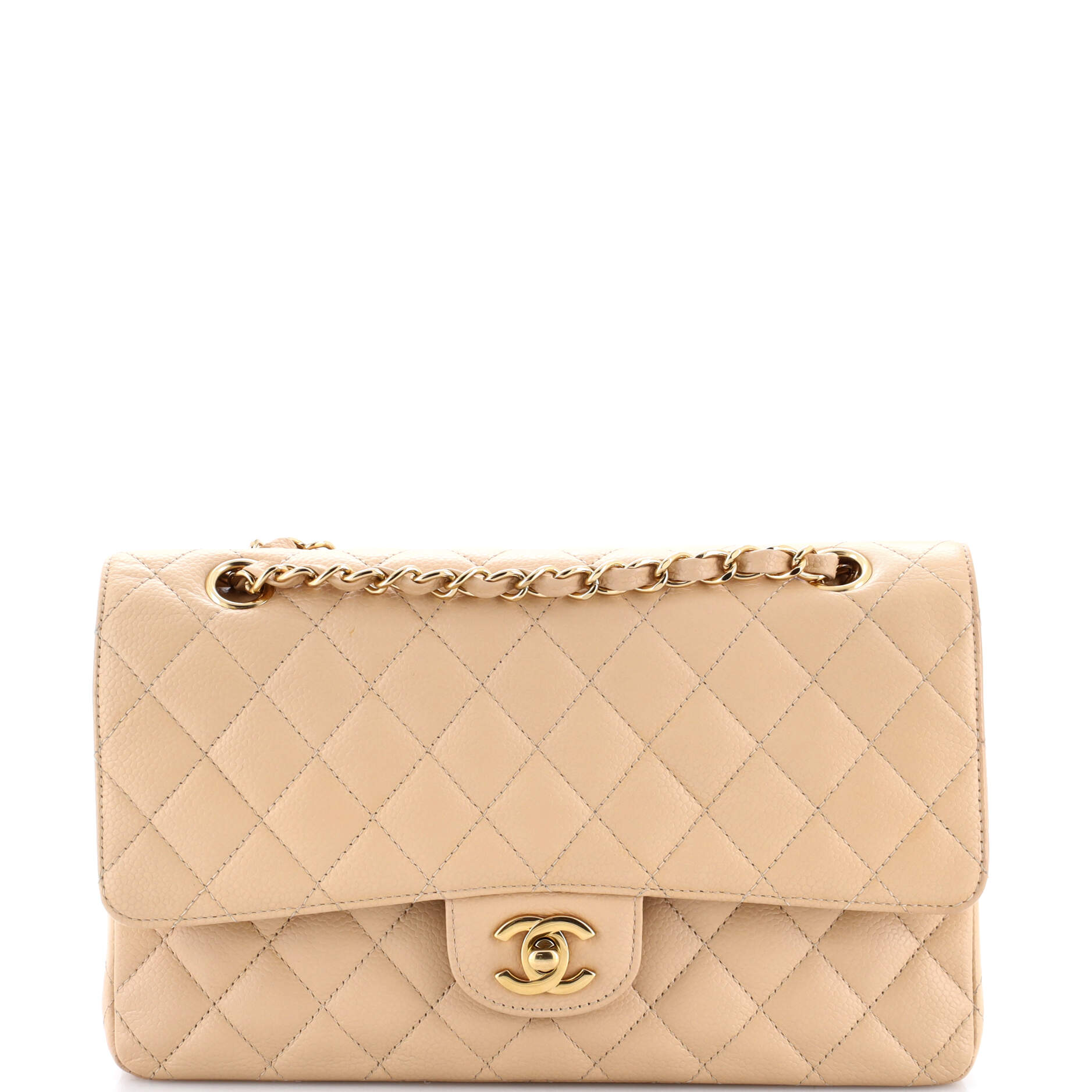 Classic Double Flap Bag Quilted Caviar Medium