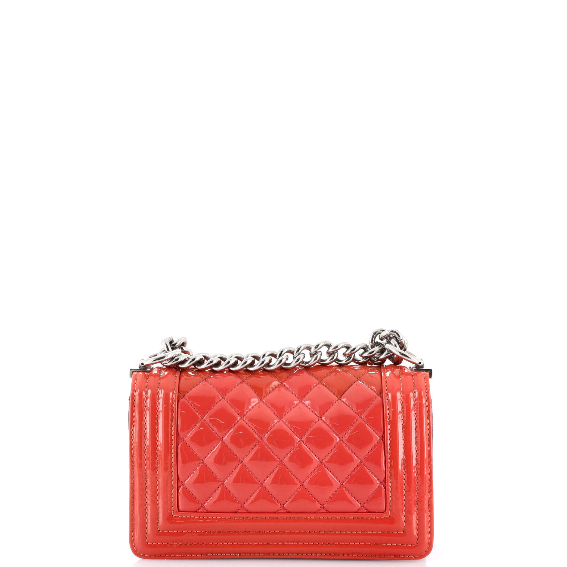 Boy Flap Bag Quilted Plexiglass Patent Small