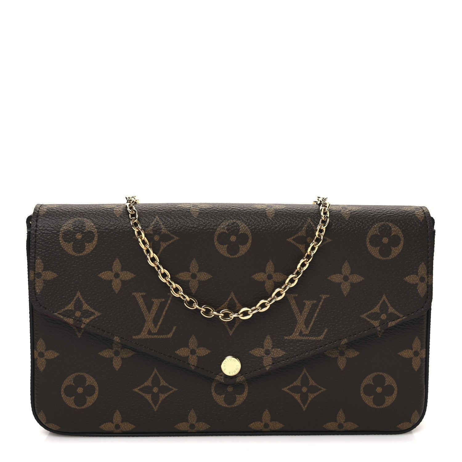 Monogram Pochette Felicie Chain Wallet Fuchsia