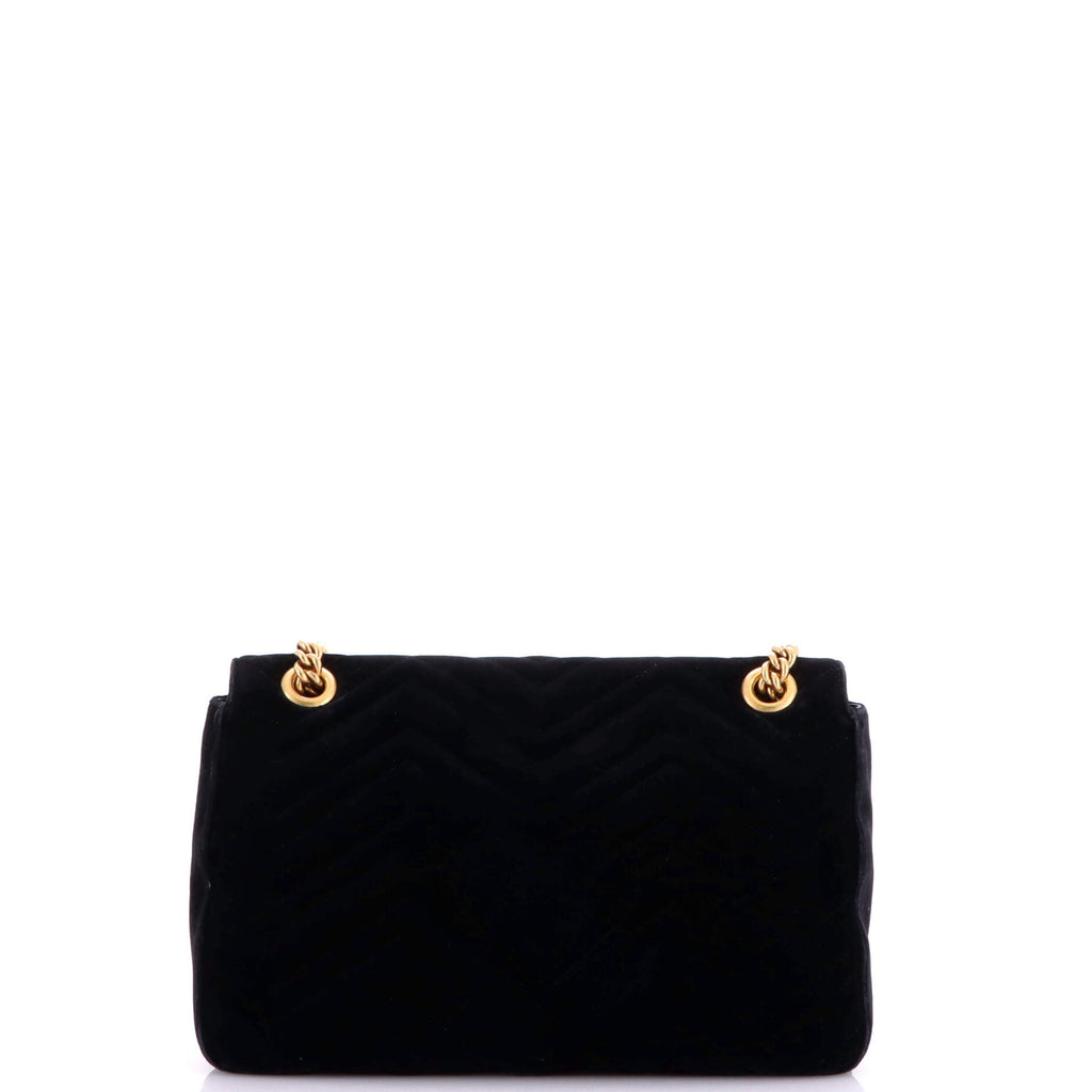 GG Marmont Flap Bag Embroidered Matelasse Velvet Medium