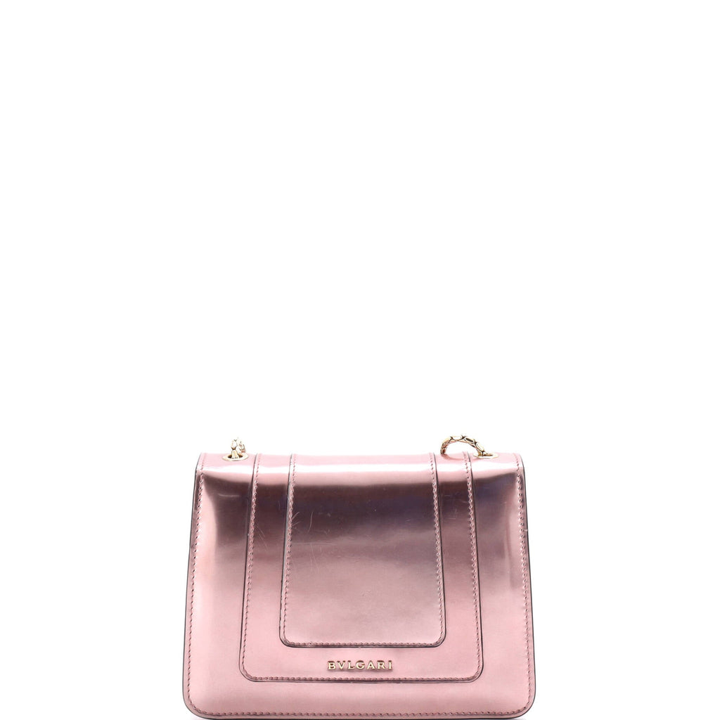 Serpenti Forever Square Shoulder Bag Metallic Leather Small