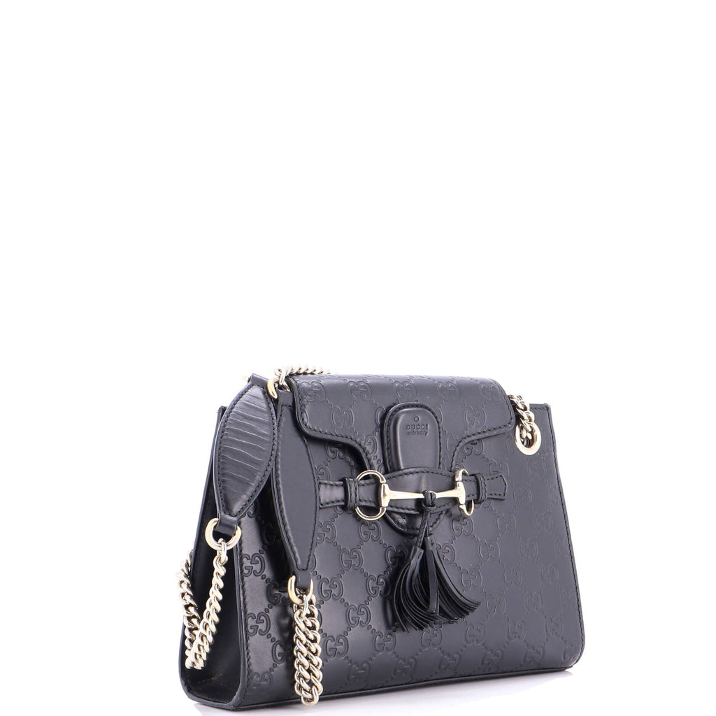 Emily Chain Flap Shoulder Bag Guccissima Leather Small