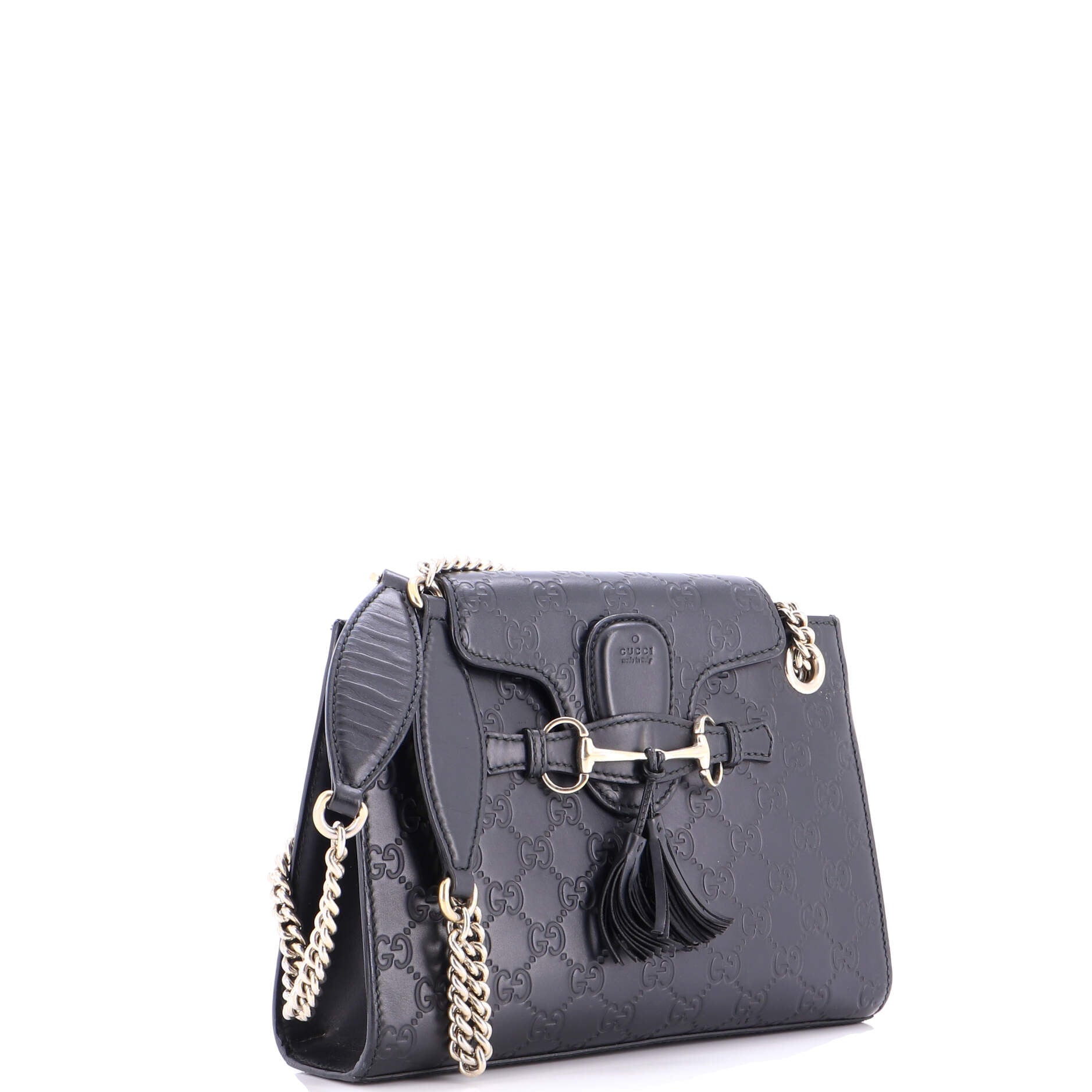 Emily Chain Flap Shoulder Bag Guccissima Leather Small