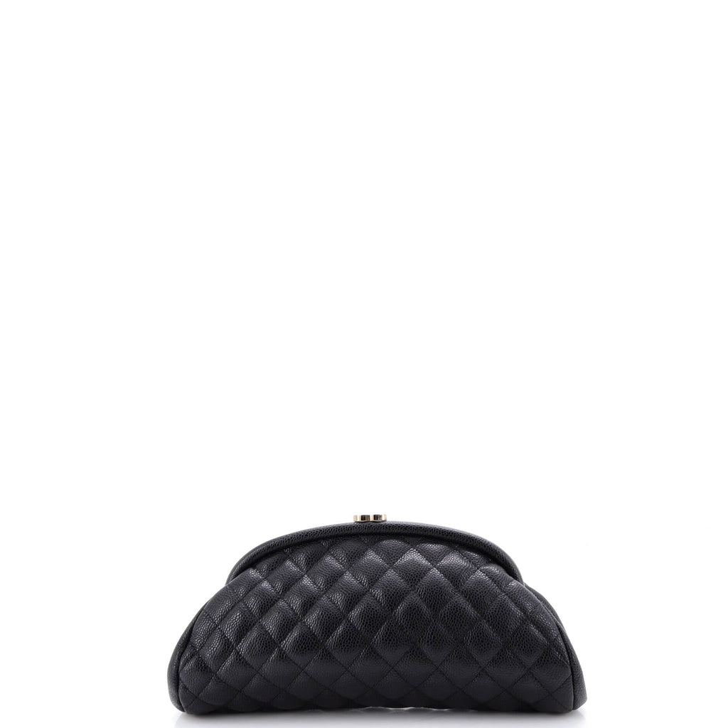 Timeless Clutch Quilted Caviar