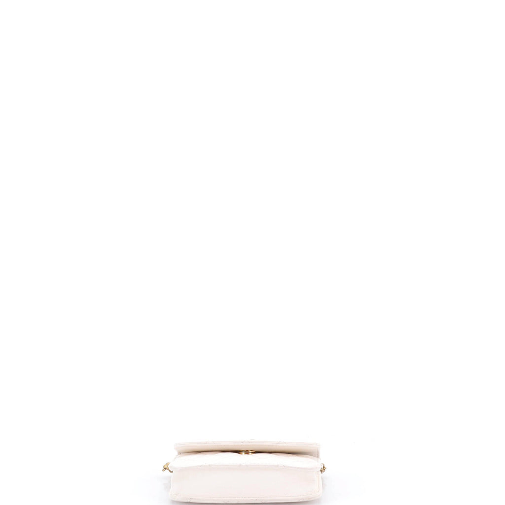 Pearl Crush Flap Clutch with Chain Quilted Lambskin Mini