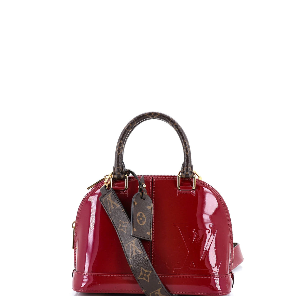 Alma Handbag Vernis with Monogram Canvas BB