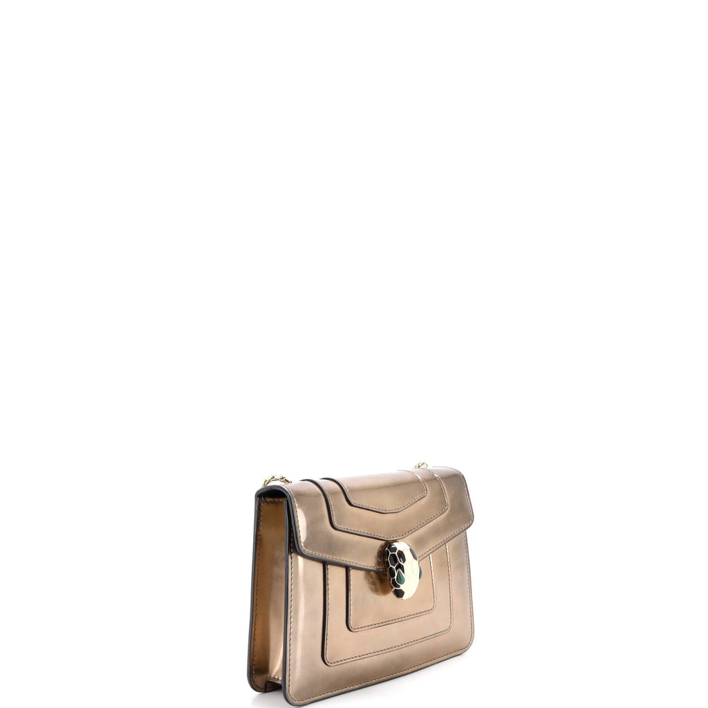 Serpenti Forever Square Shoulder Bag Metallic Leather Small