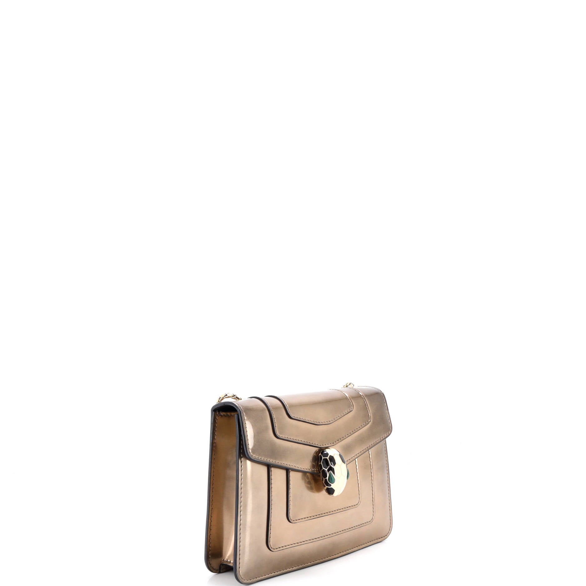 Serpenti Forever Square Shoulder Bag Metallic Leather Small