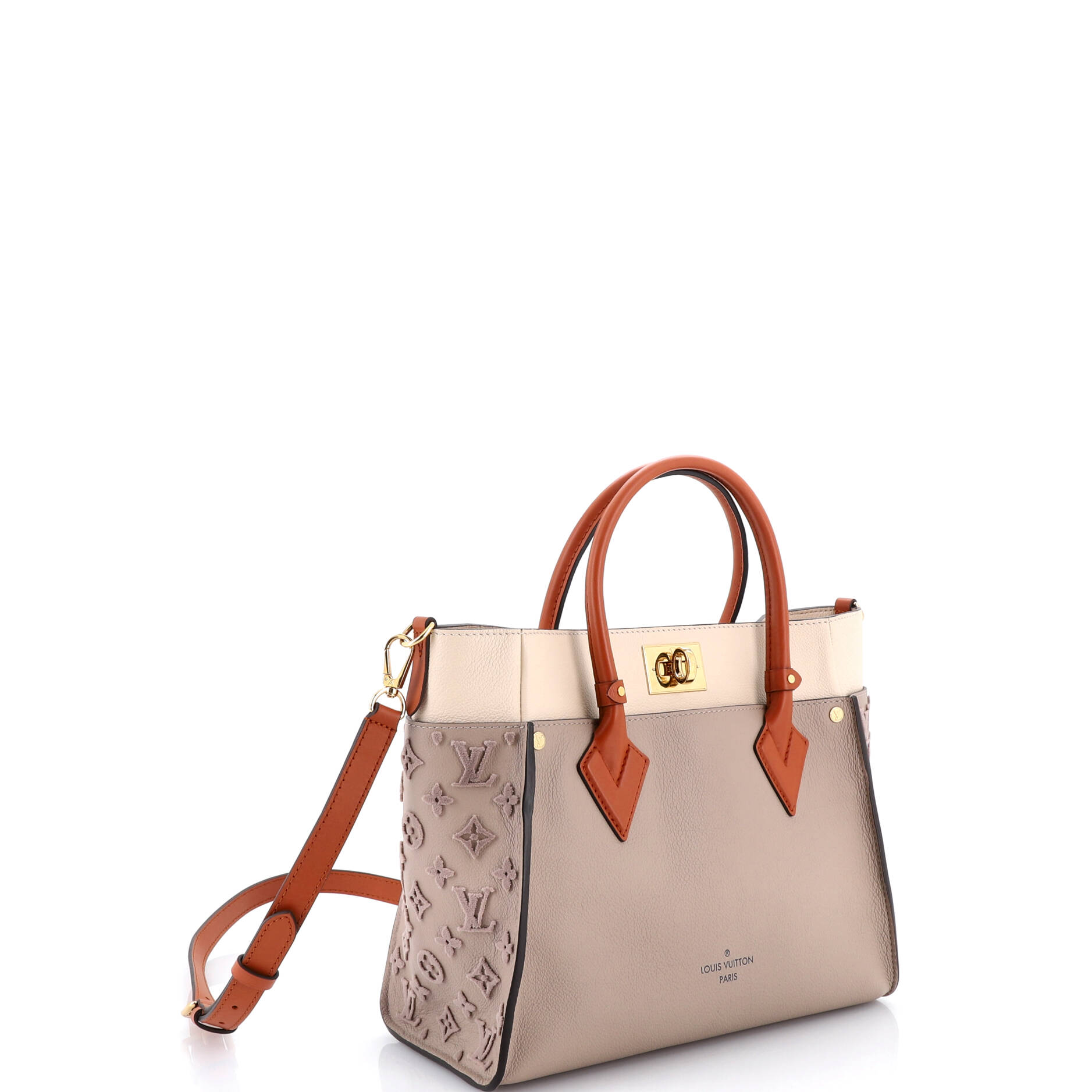 On My Side Tote Monogram Tuffetage Leather MM