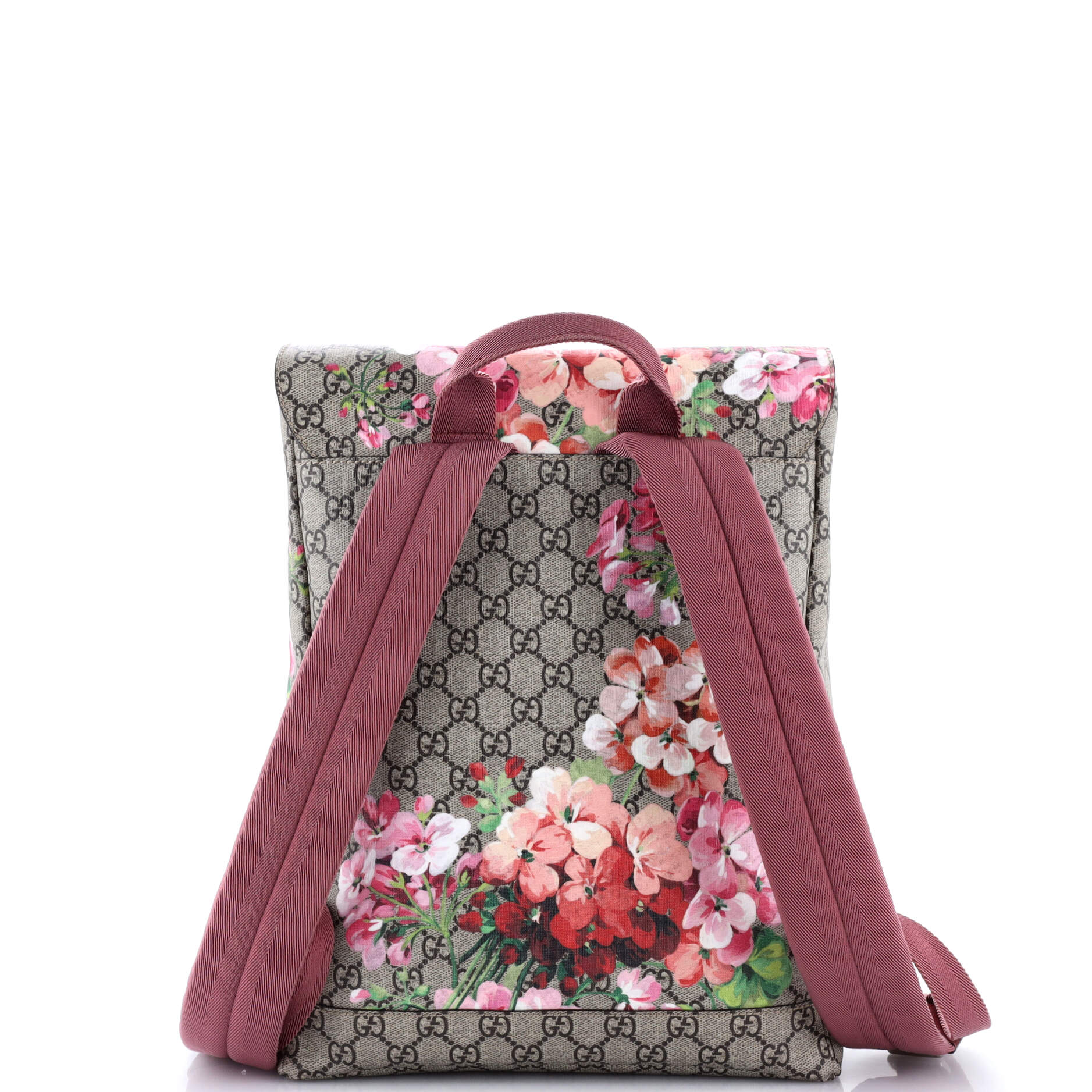 Buckle Backpack Blooms Print GG Coated Canvas Medium