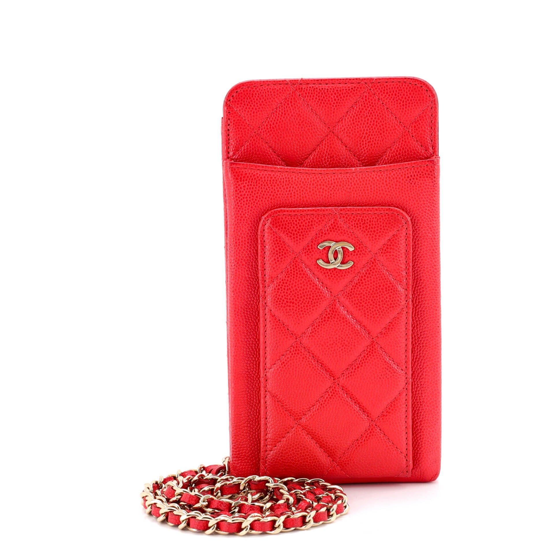 O Phone Holder Crossbody Bag Quilted Caviar