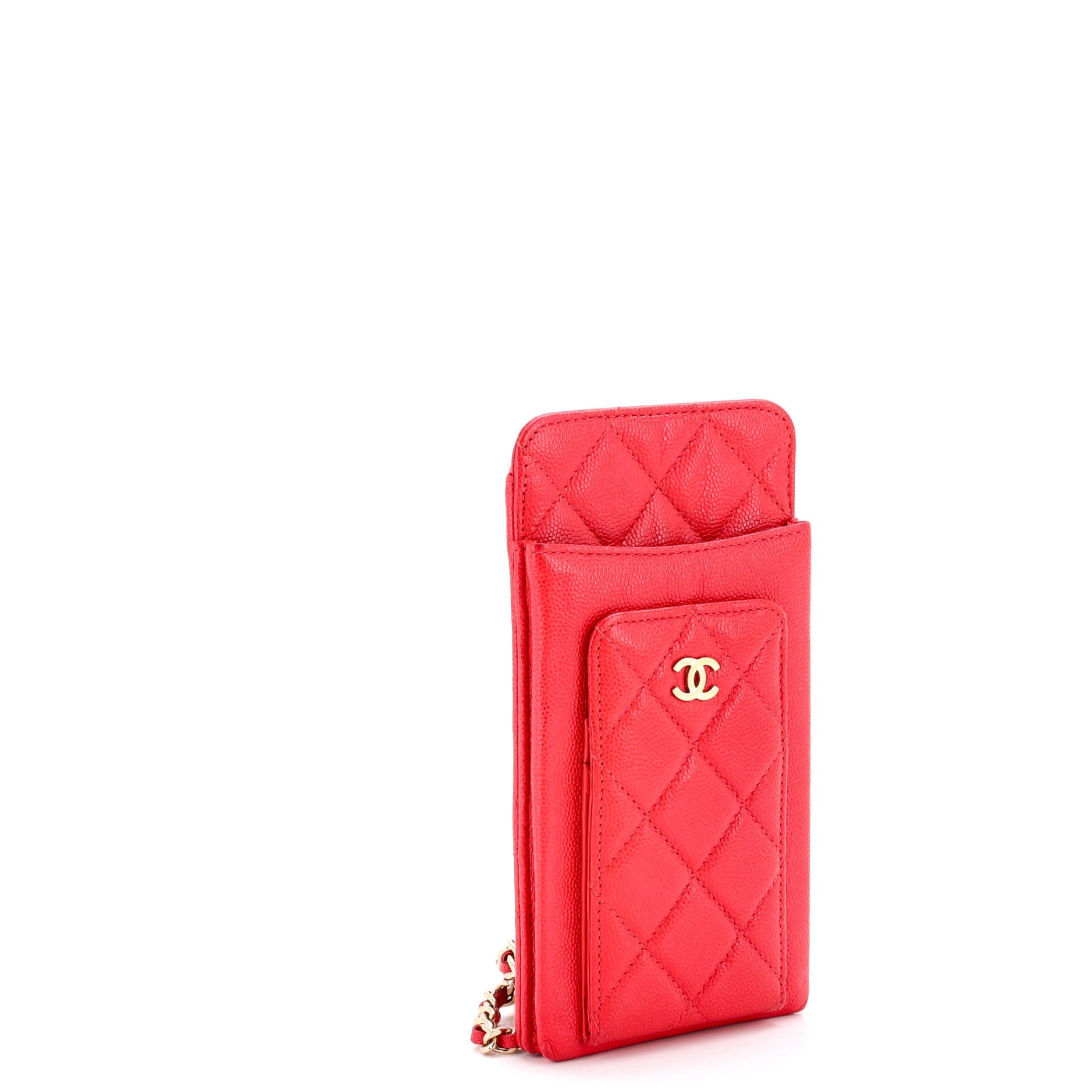 O Phone Holder Crossbody Bag Quilted Caviar