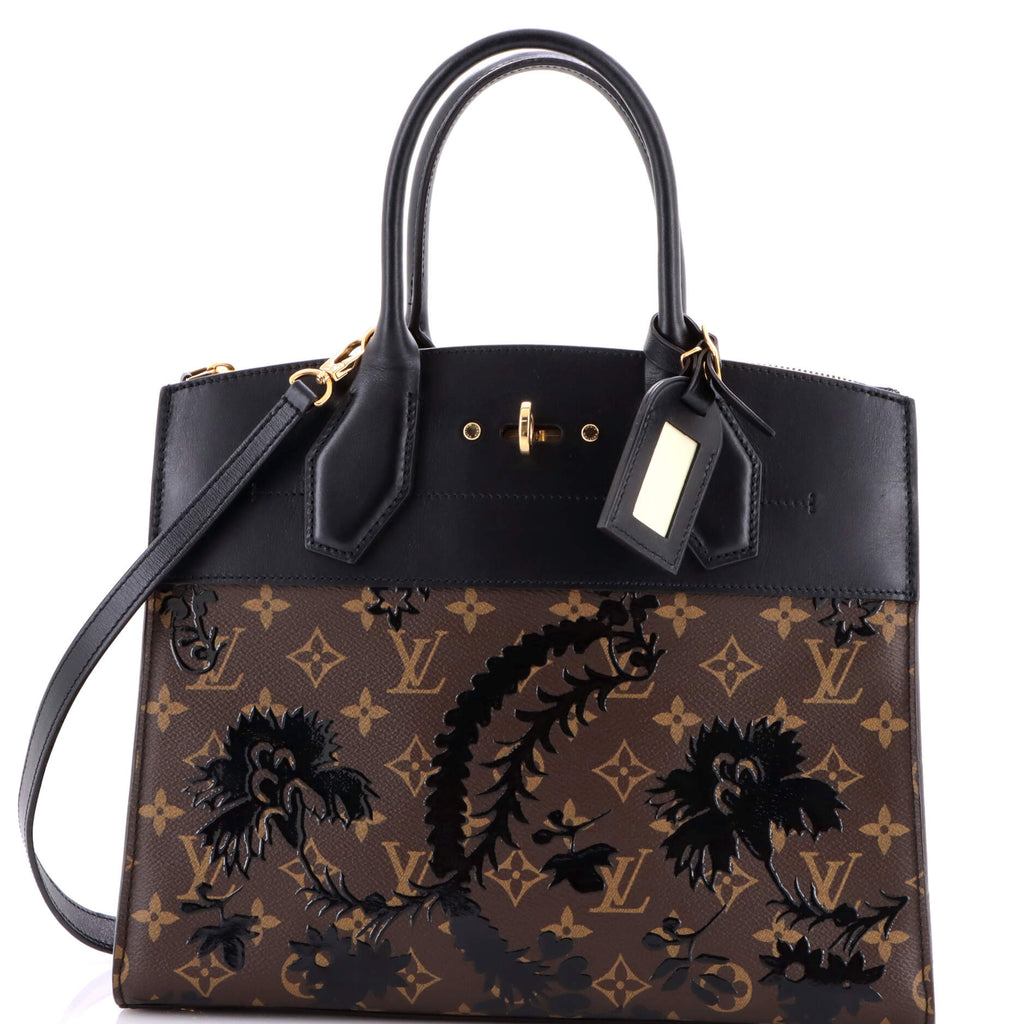 City Steamer Handbag Limited Edition Blossom Monogram Canvas and Leather MM