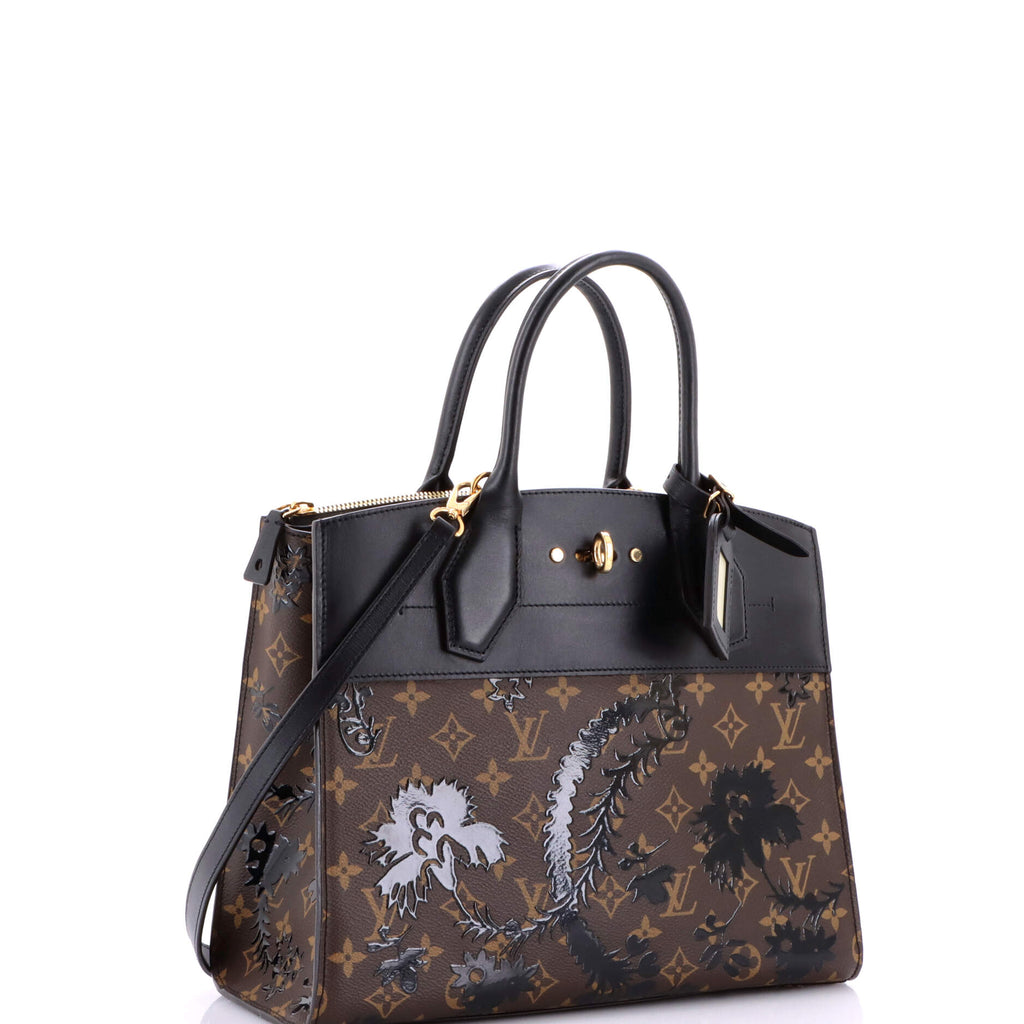 City Steamer Handbag Limited Edition Blossom Monogram Canvas and Leather MM