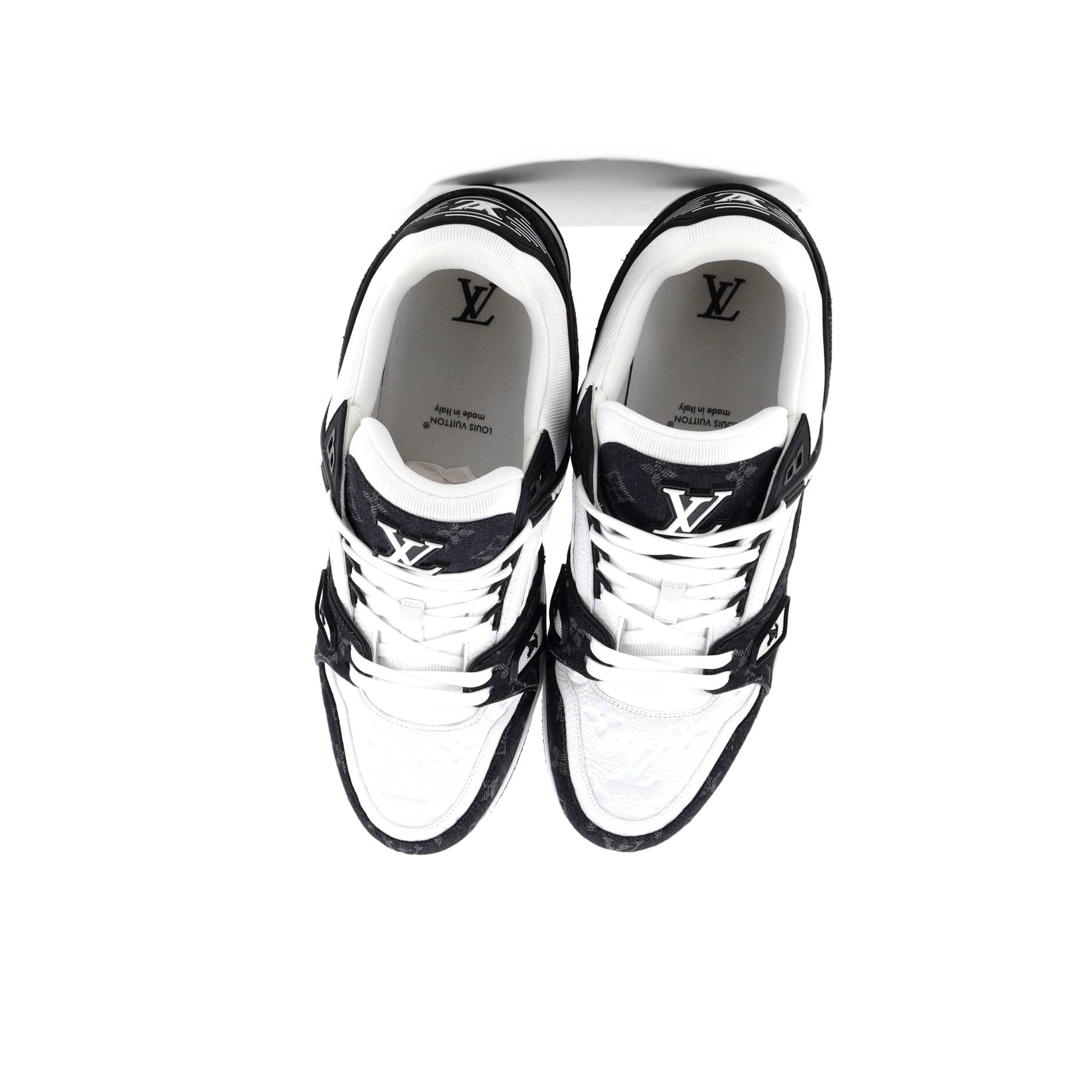 Men's LV Trainer Sneakers Monogram Empreinte Leather and Monogram Denim