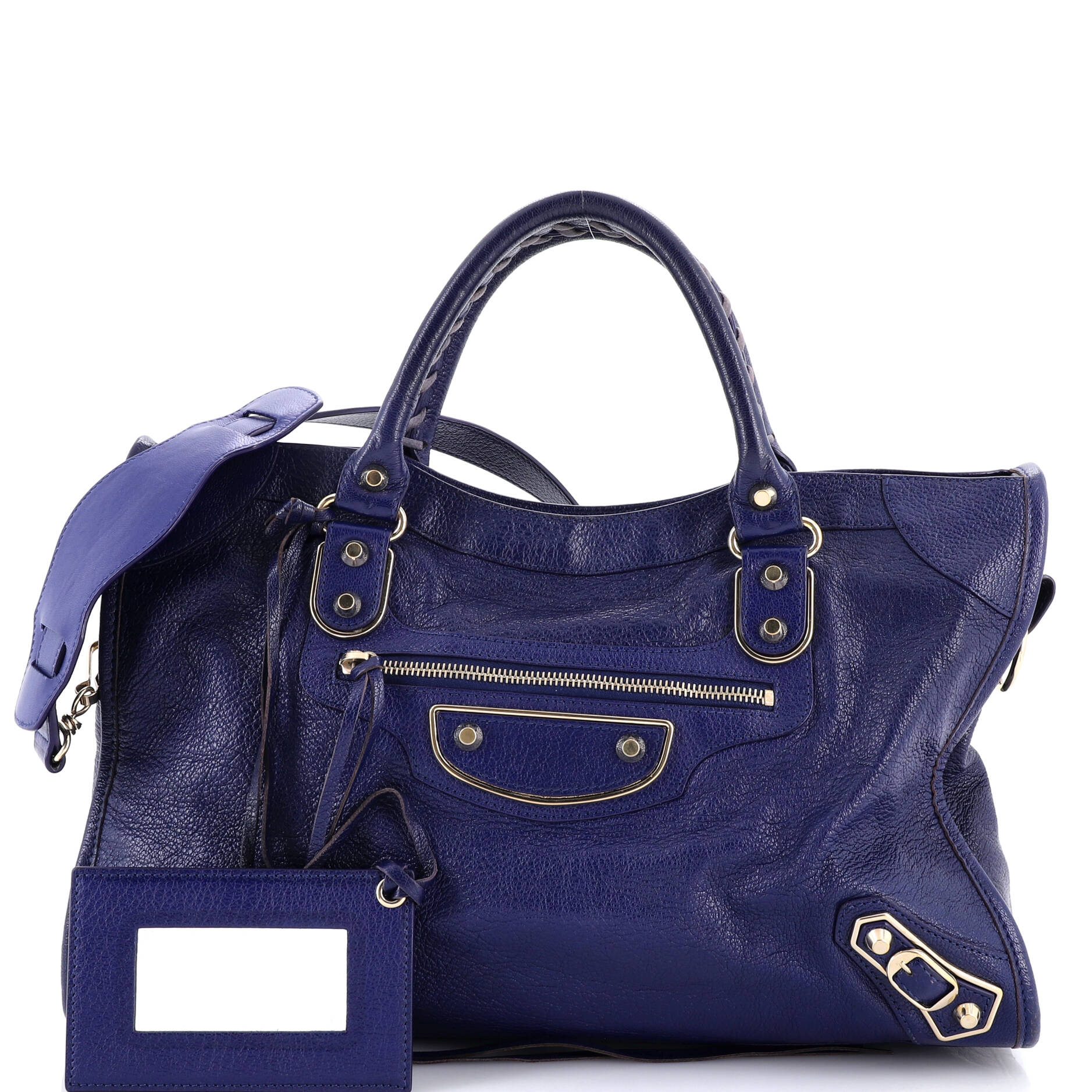 City Classic Metallic Edge Bag Leather Medium