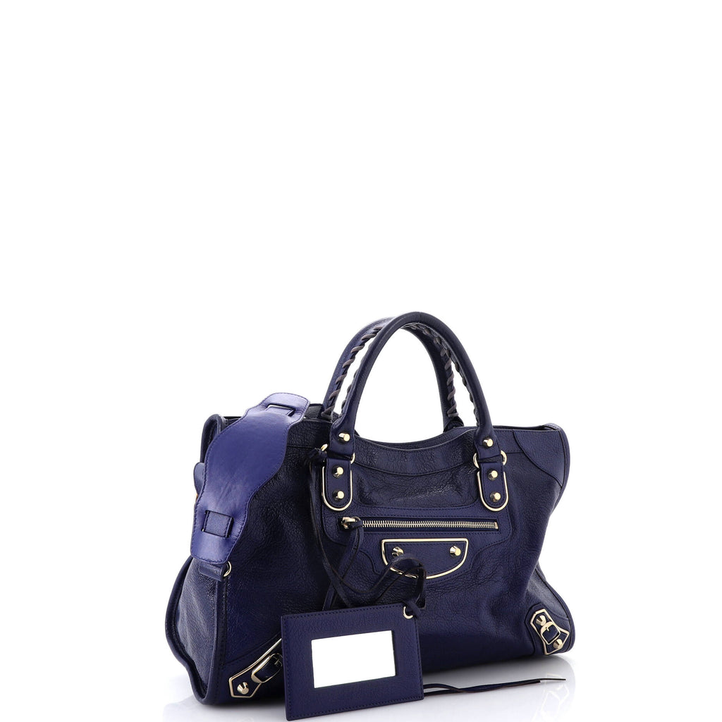 City Classic Metallic Edge Bag Leather Medium