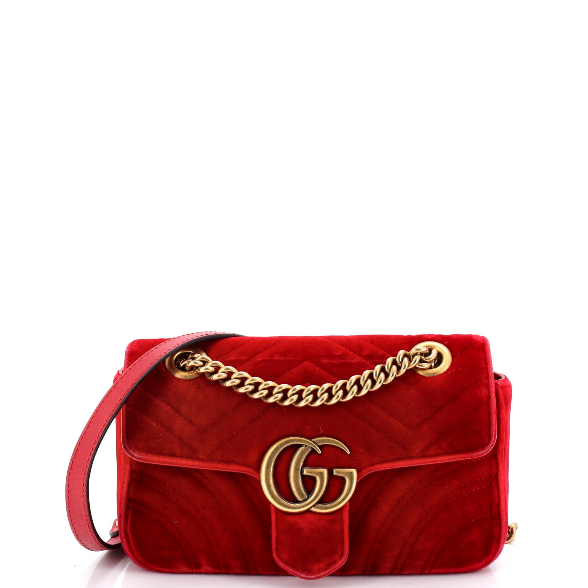 GG Marmont Flap Bag Matelasse Velvet Mini