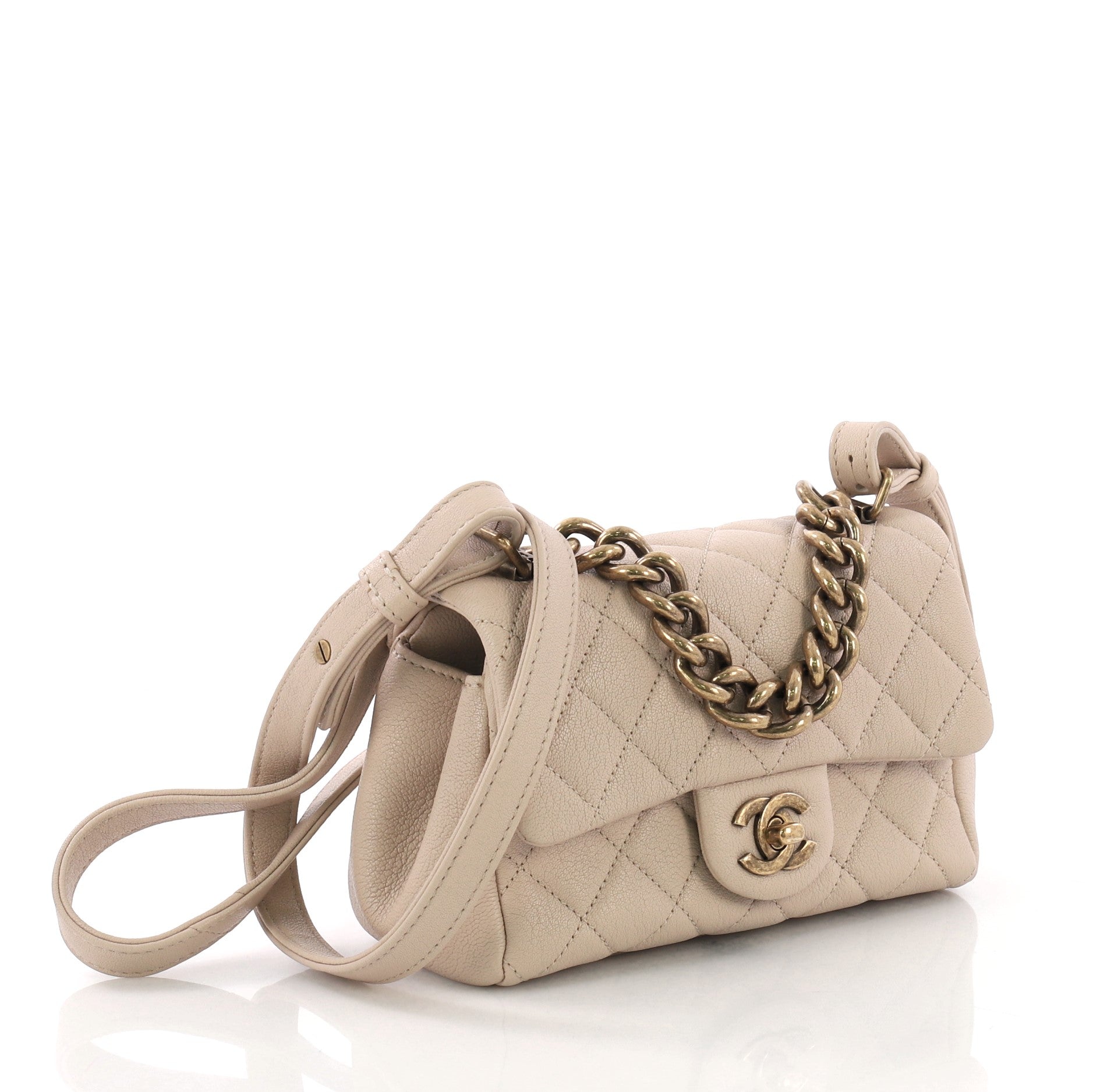 Trapezio Flap Bag Quilted Sheepskin Mini