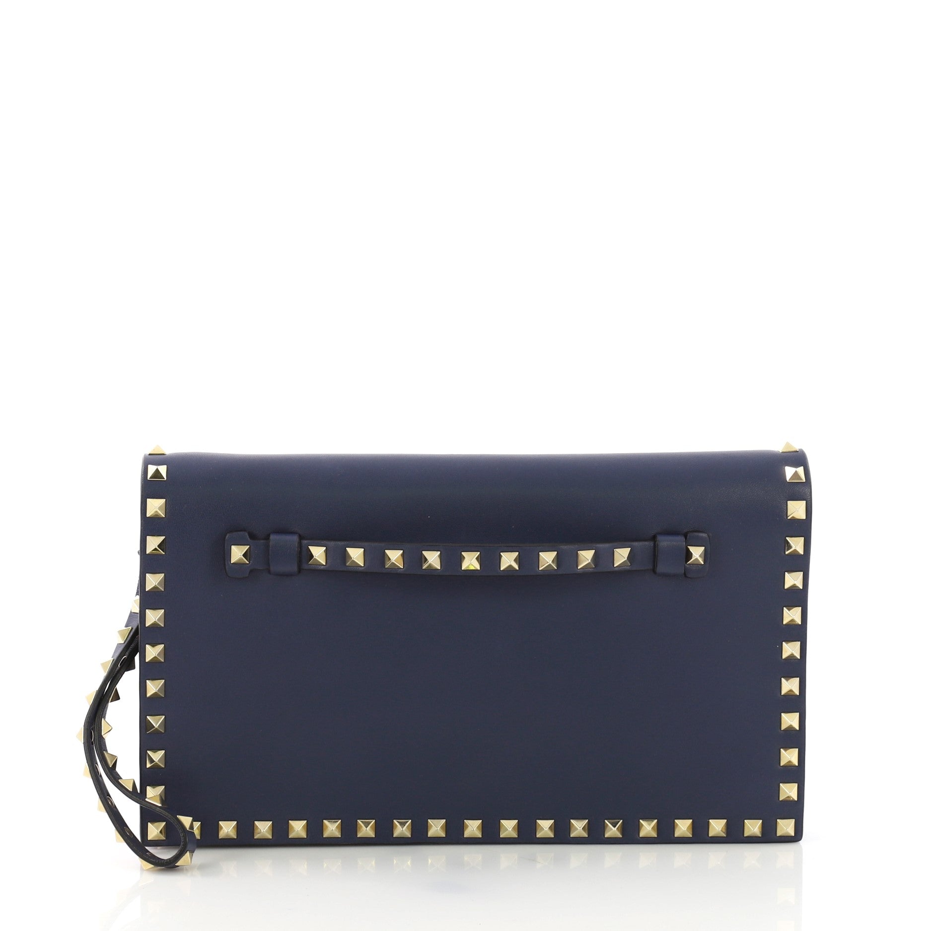 Rockstud Flap Clutch Leather