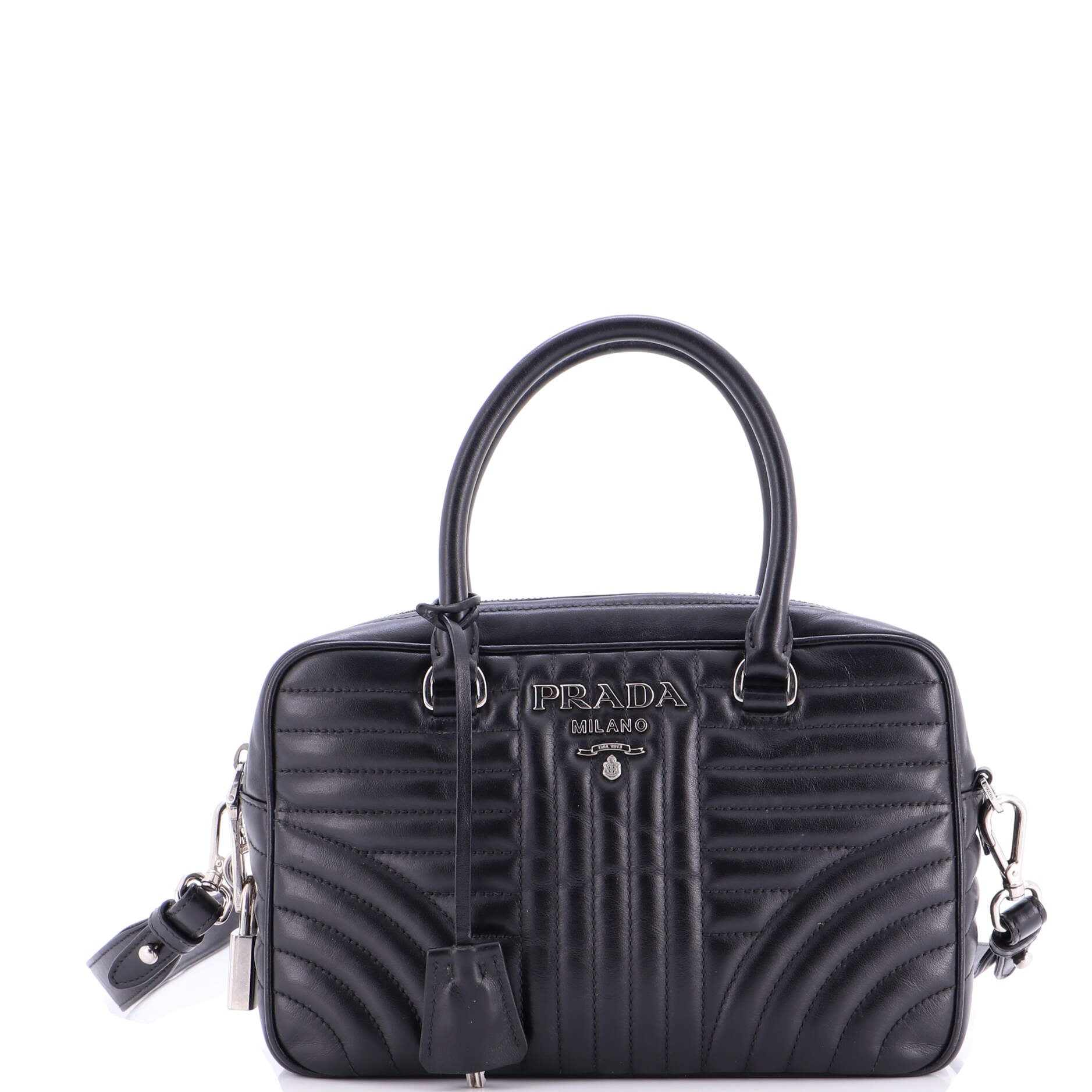 Bowling Bag Diagramme Quilted Leather Medium