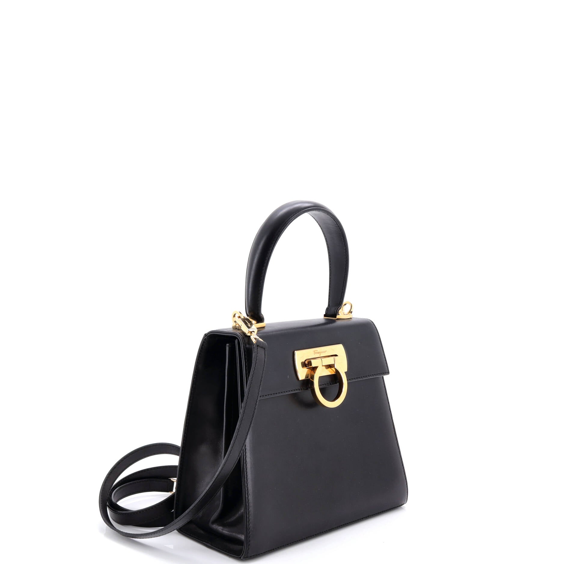 Gancini Convertible Top Handle Bag Leather Mini