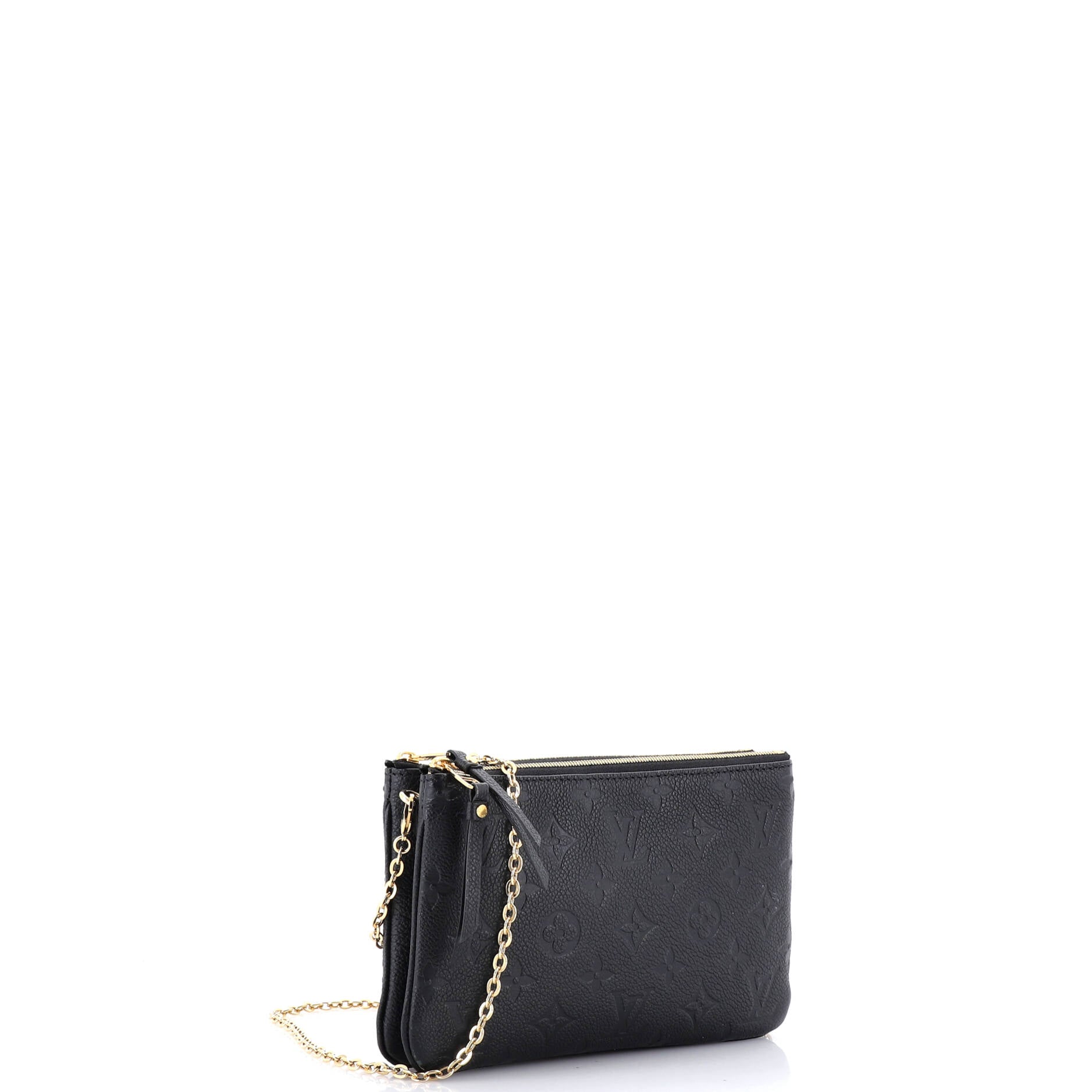 Double Zip Pochette Monogram Empreinte Leather