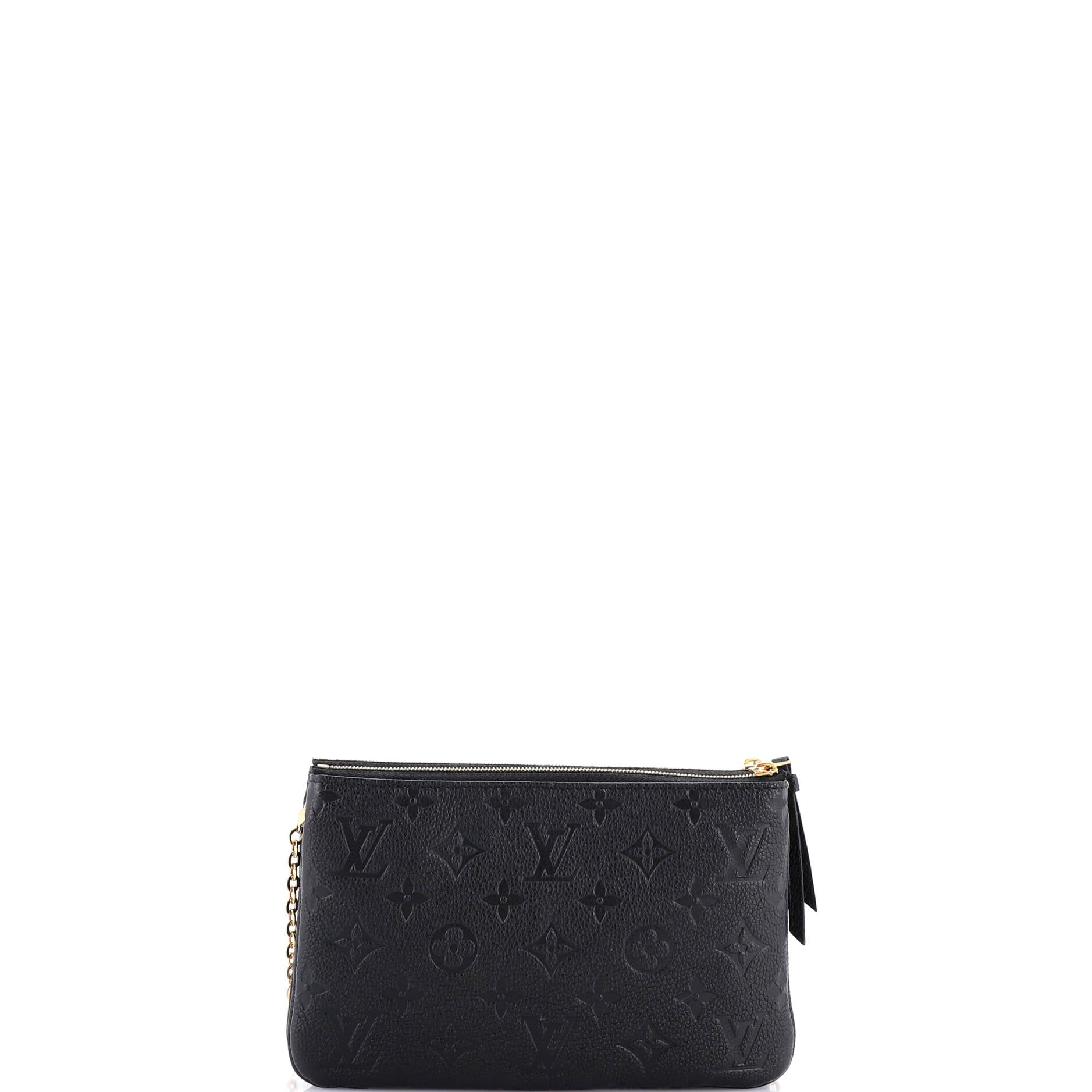 Double Zip Pochette Monogram Empreinte Leather