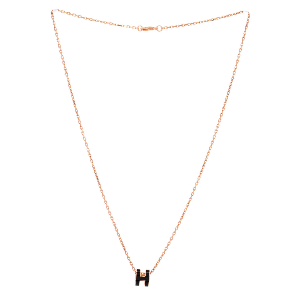 Pop H Pendant Chain Necklace Metal and Enamel Mini