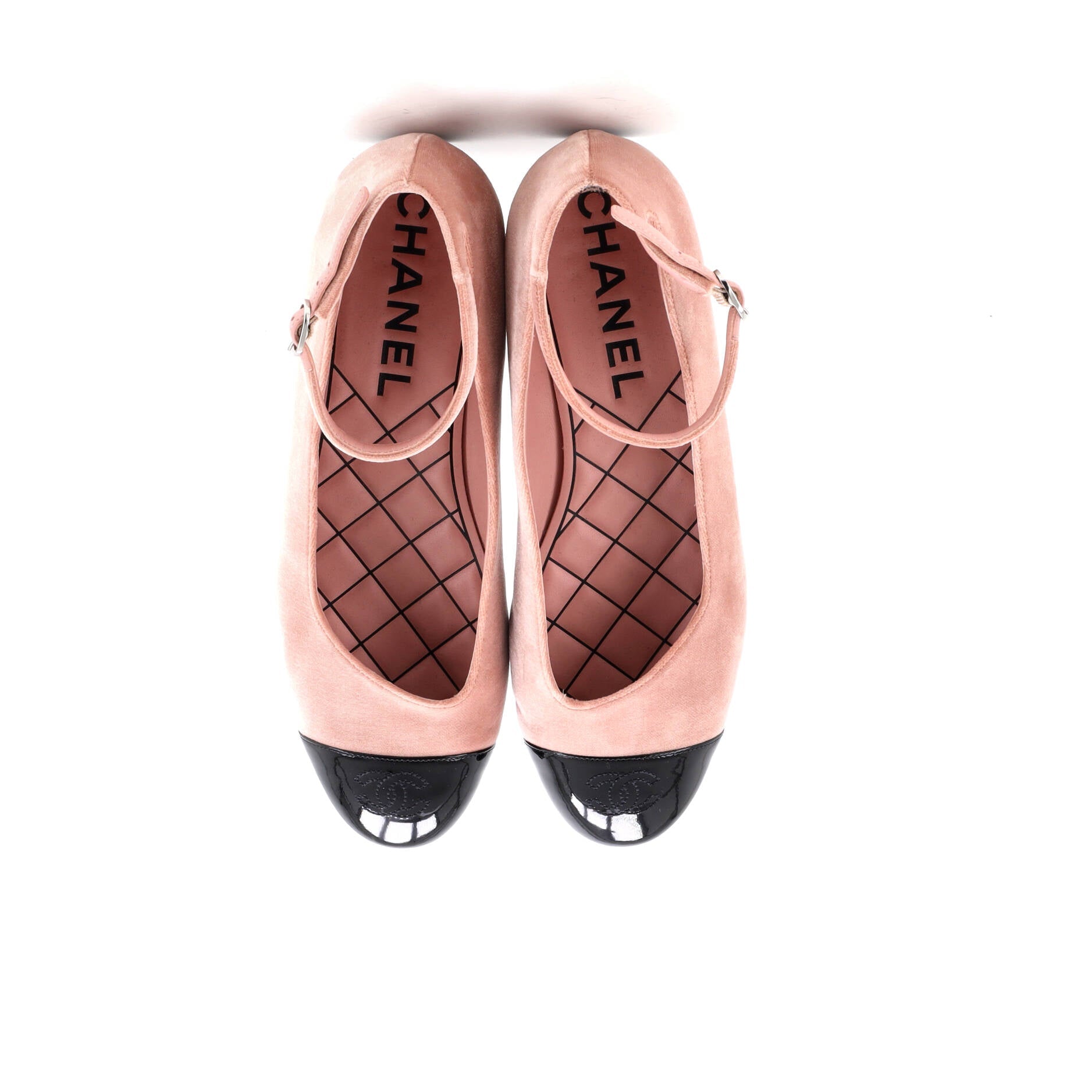 CC Cap Toe Mary Jane Flats Suede with Patent